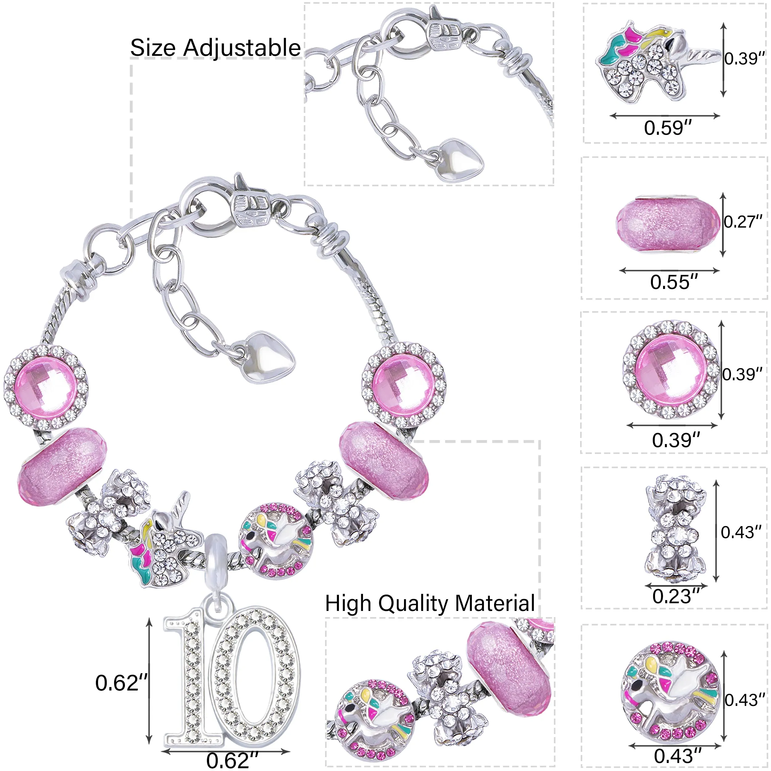 10 Birthday, 10th Birthday Gifts for Girls, 10th Birthday Bracelet, 10th Birthday