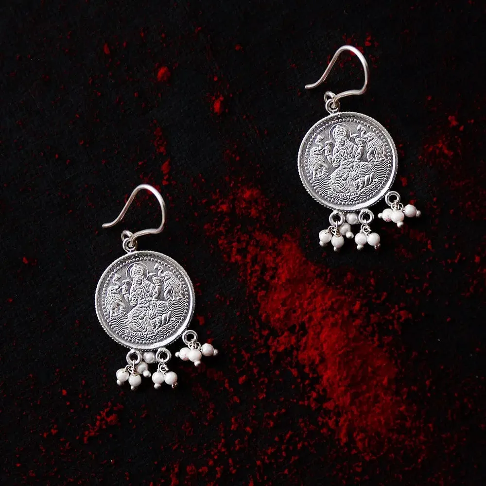 92.5 Silver coin Kuber Earring