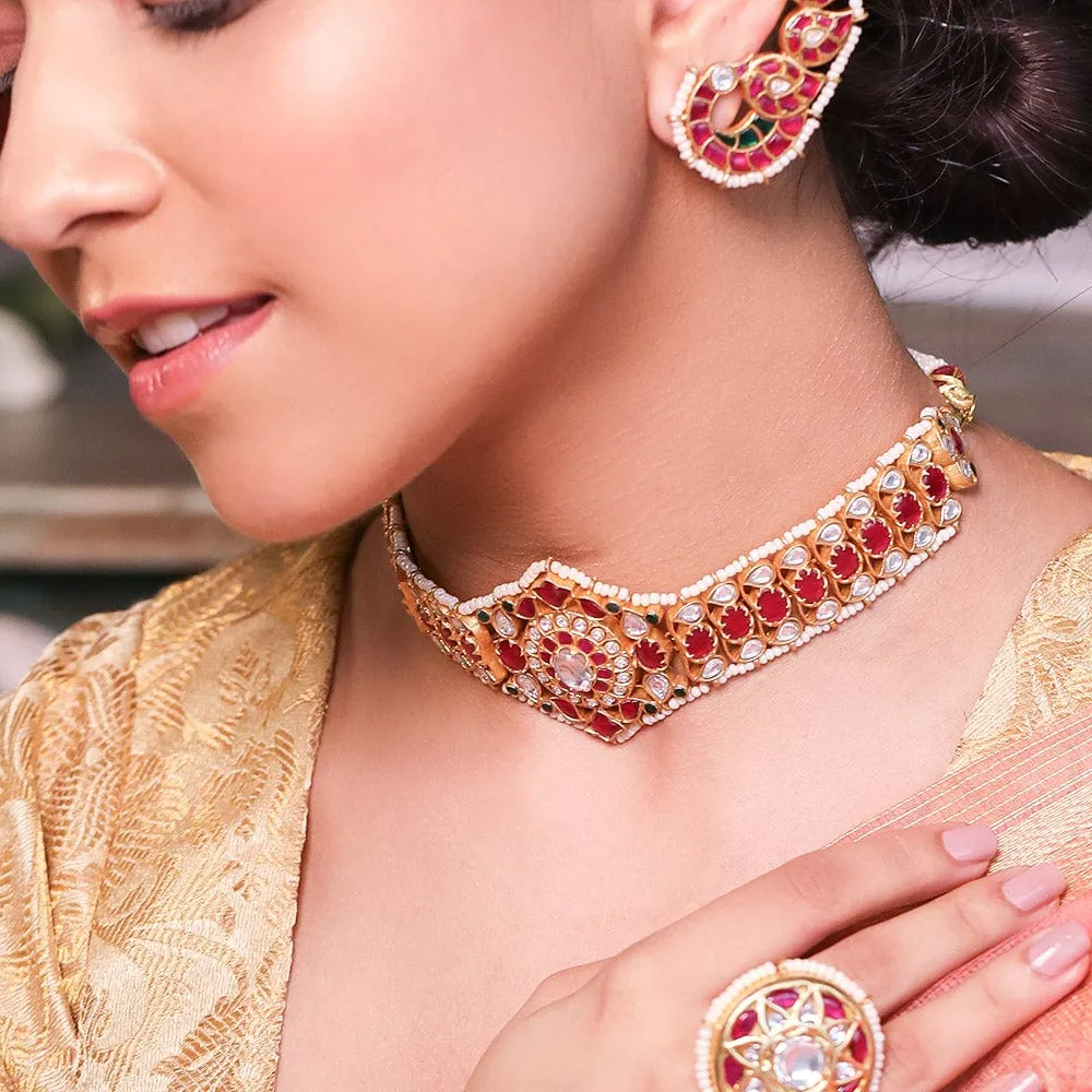 92.5 silver kundan Jadau necklace