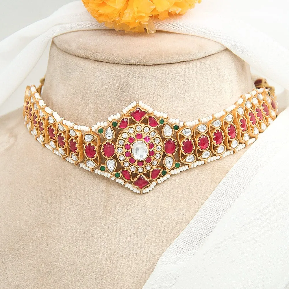 92.5 silver kundan Jadau necklace