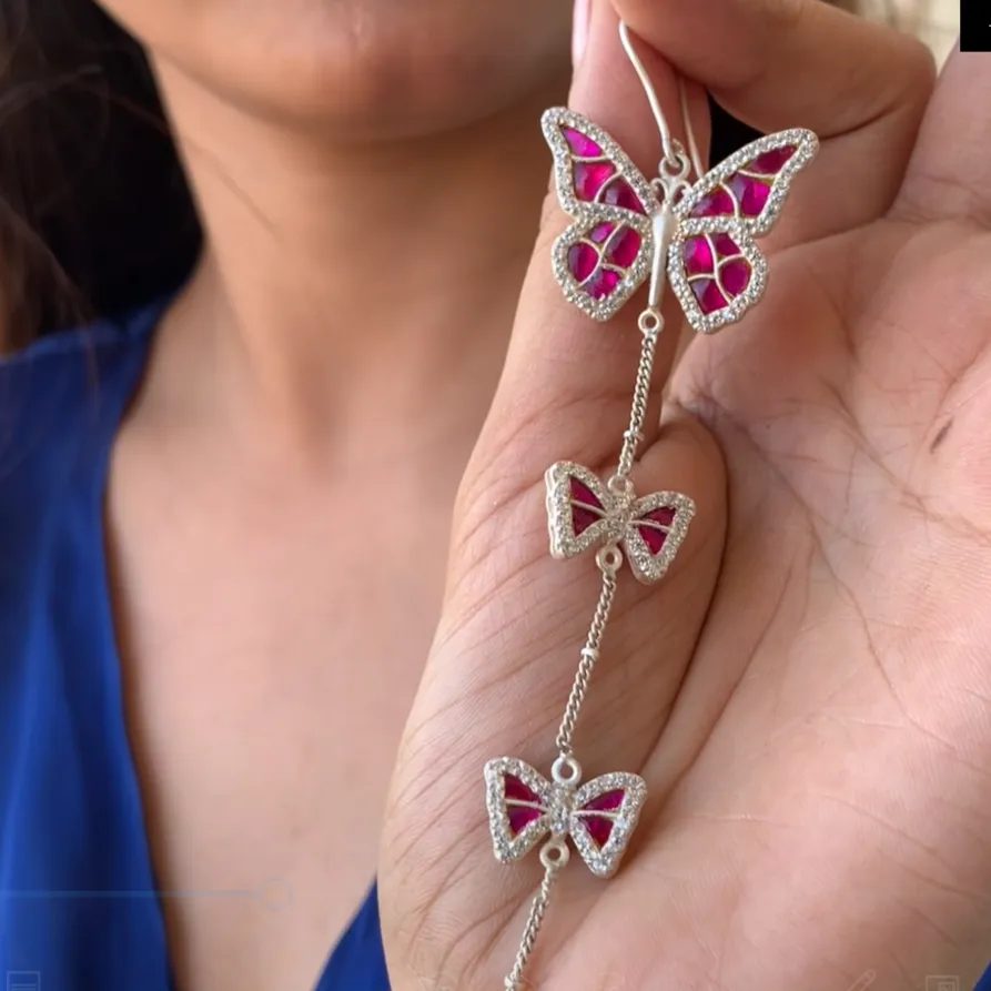 92.5 Silver Titli Earrings