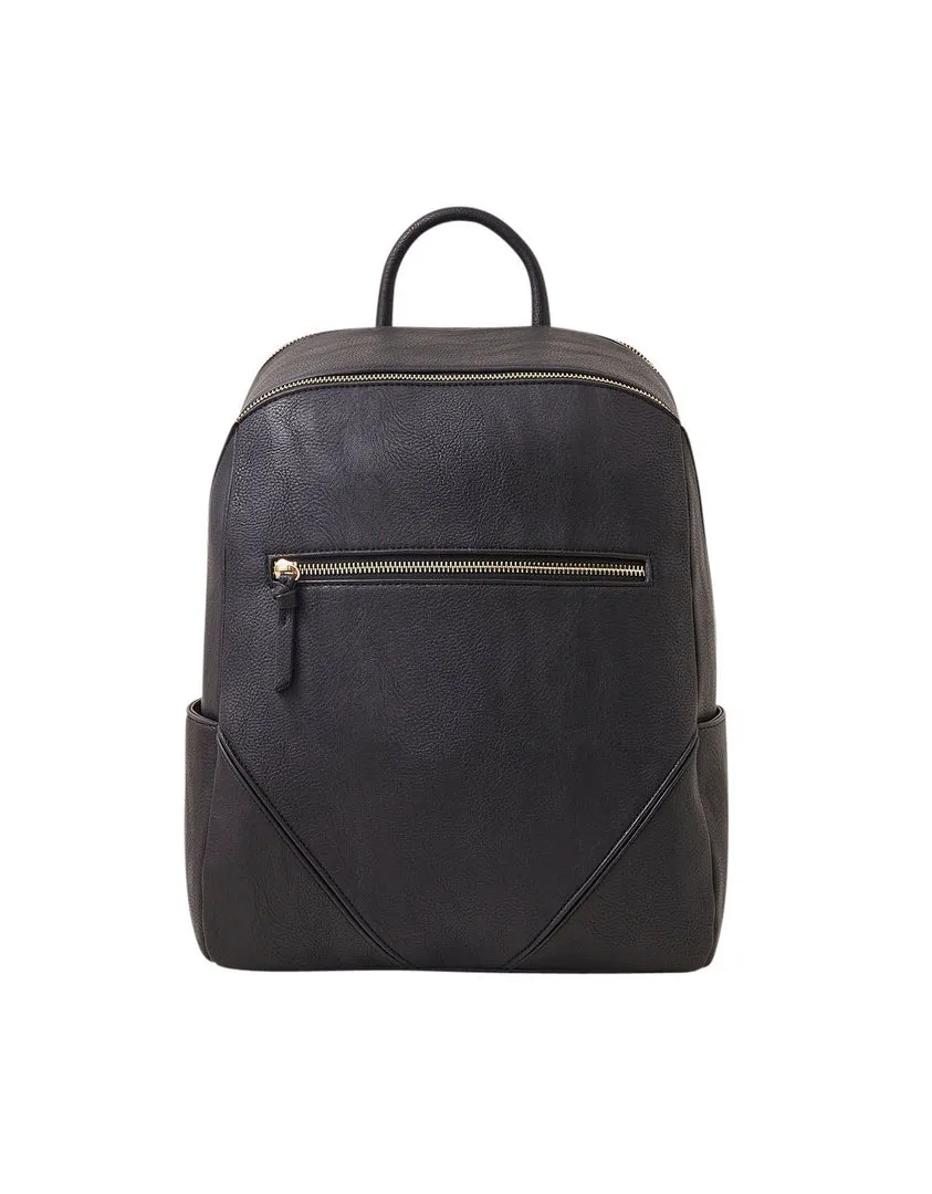 Accessorize London Classic Zip Around Backpack Black