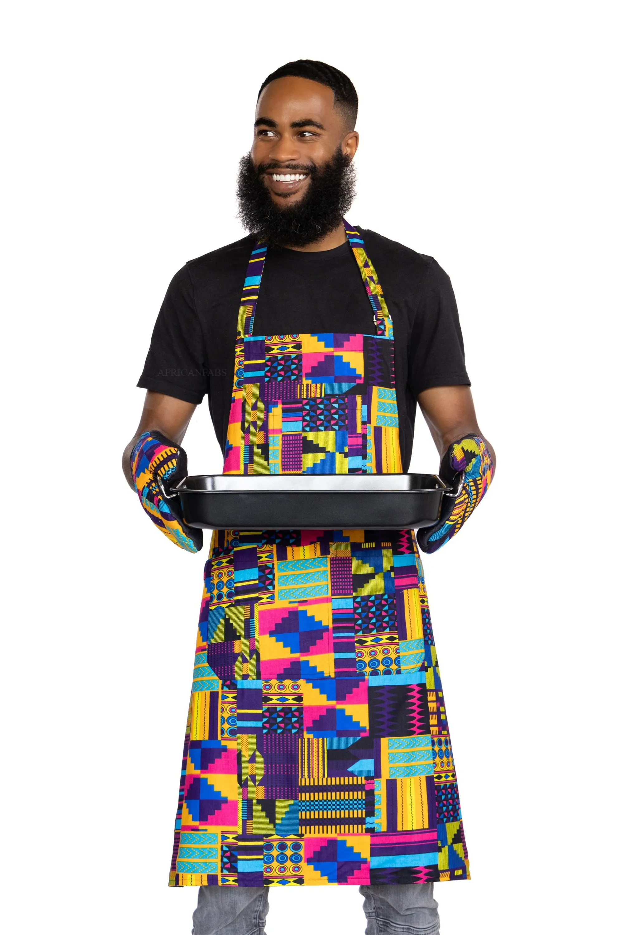 African Print Oven Mitts - WAAKYE  Kente print