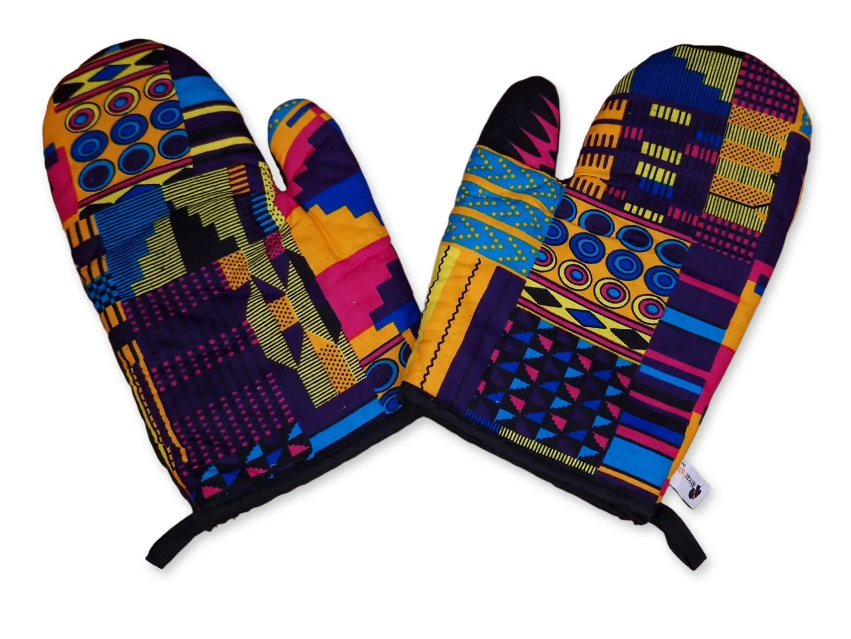 African Print Oven Mitts - WAAKYE  Kente print