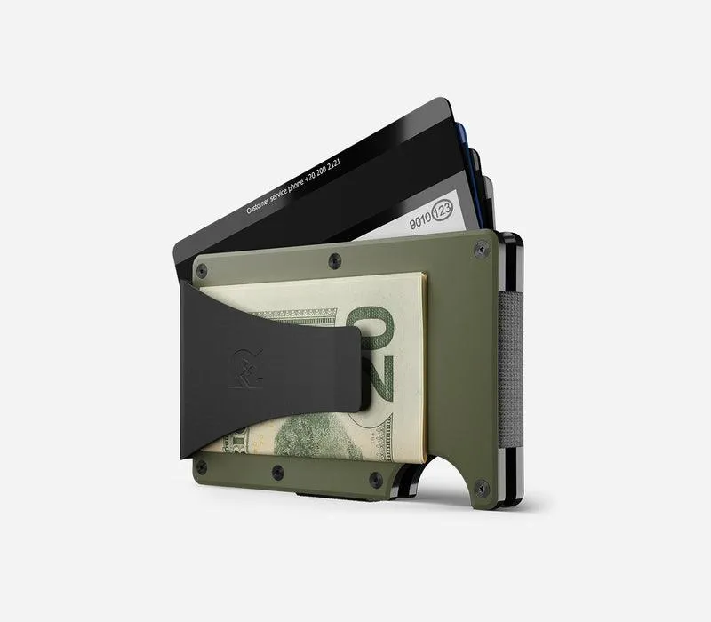 Aluminum | Matte Olive Minimalist Wallet - Money Clip