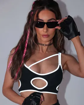 Backstage Baddie Reflective Cutout Top