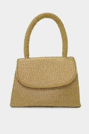 Beaded Handbag | Light Gold