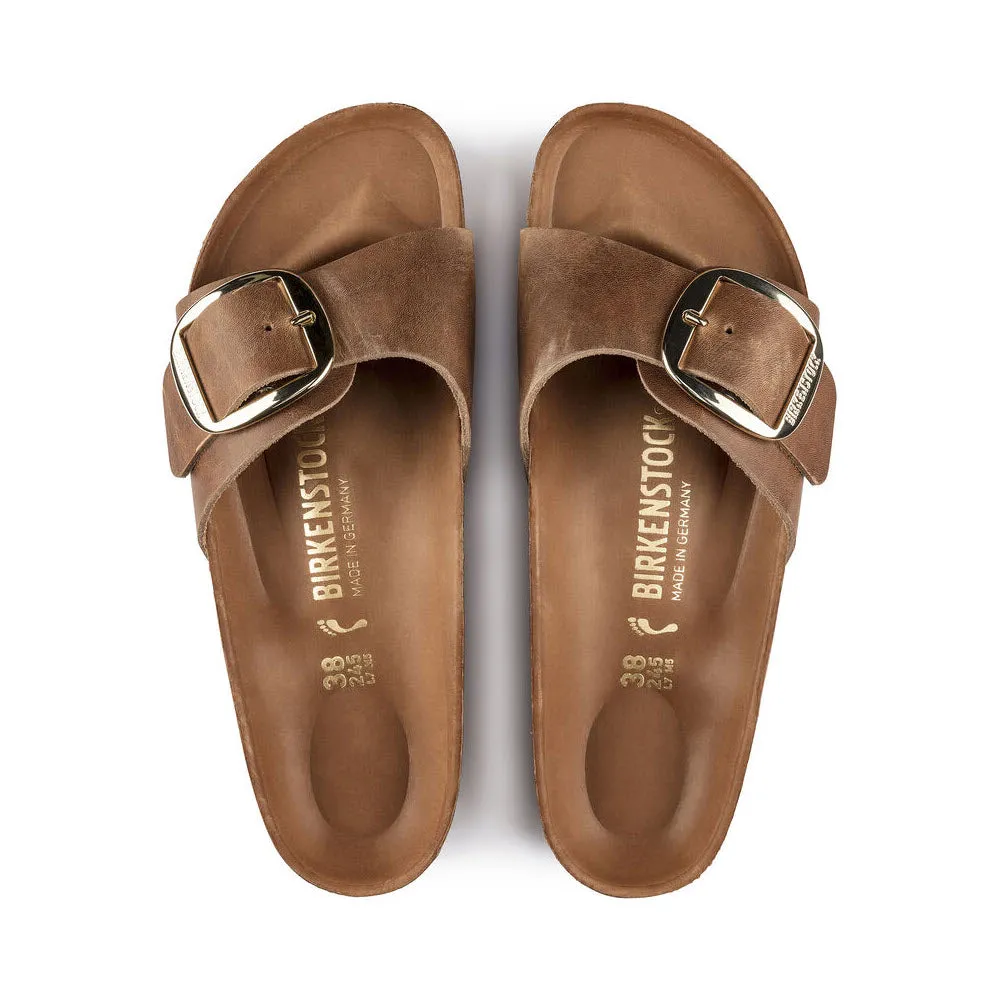 Womens Birkenstock Madrid Big Buckle Sandals - Cognac Leather