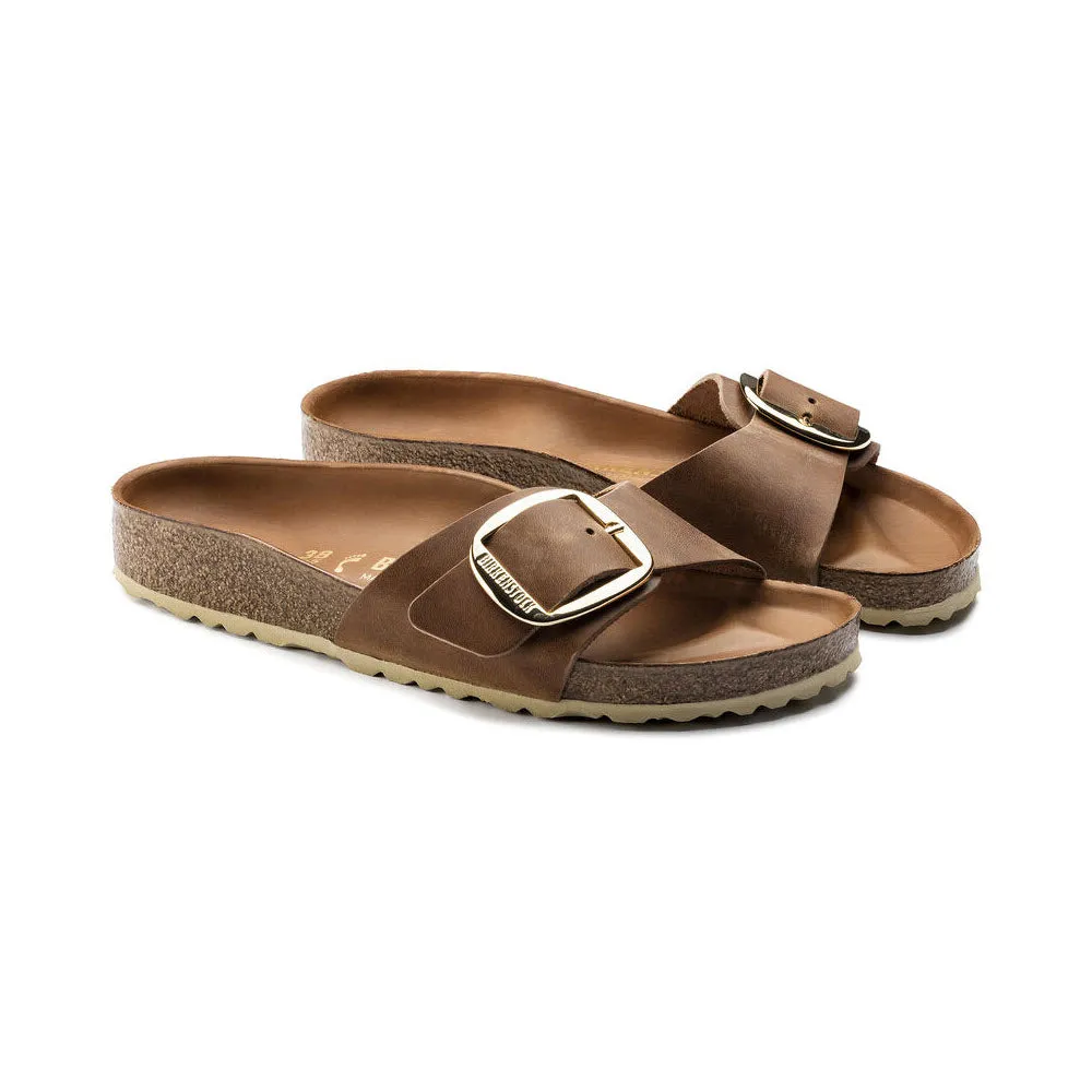 Womens Birkenstock Madrid Big Buckle Sandals - Cognac Leather