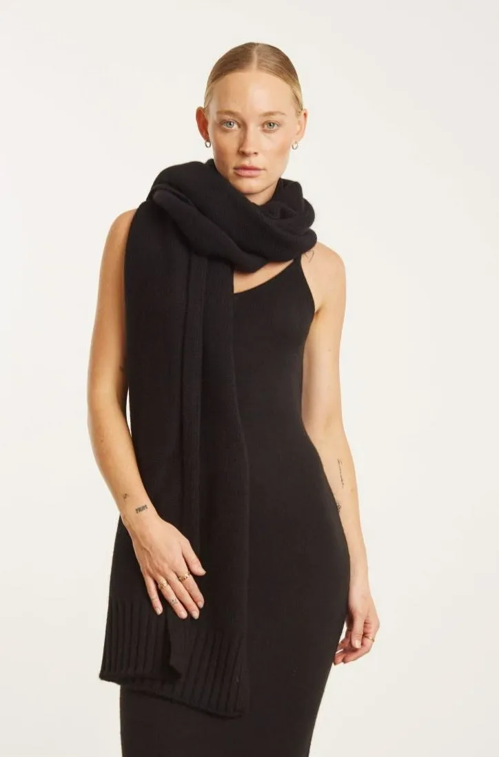 Black Cashmere Wrap Scarf