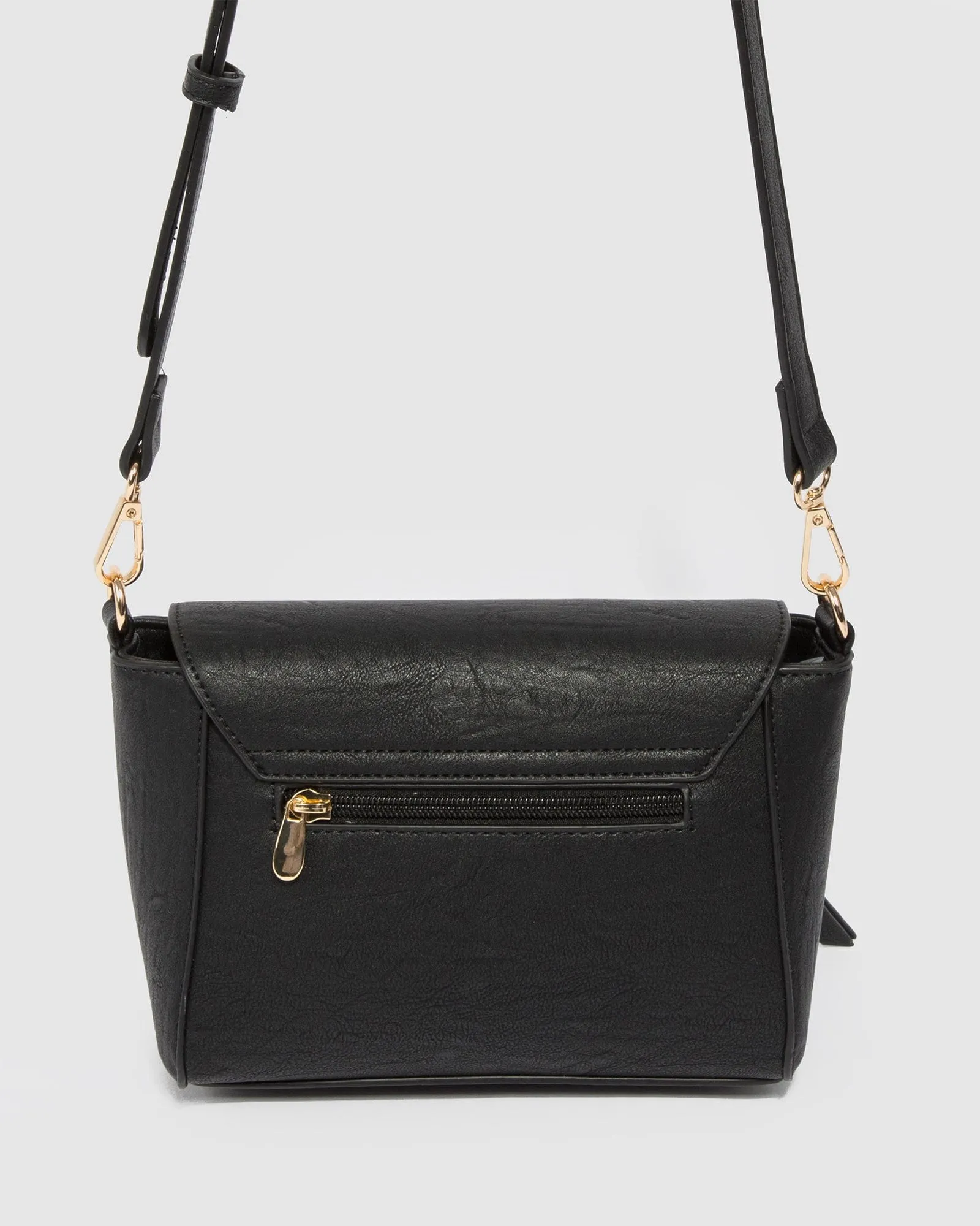 Black Lydia Zip Crossbody Bag