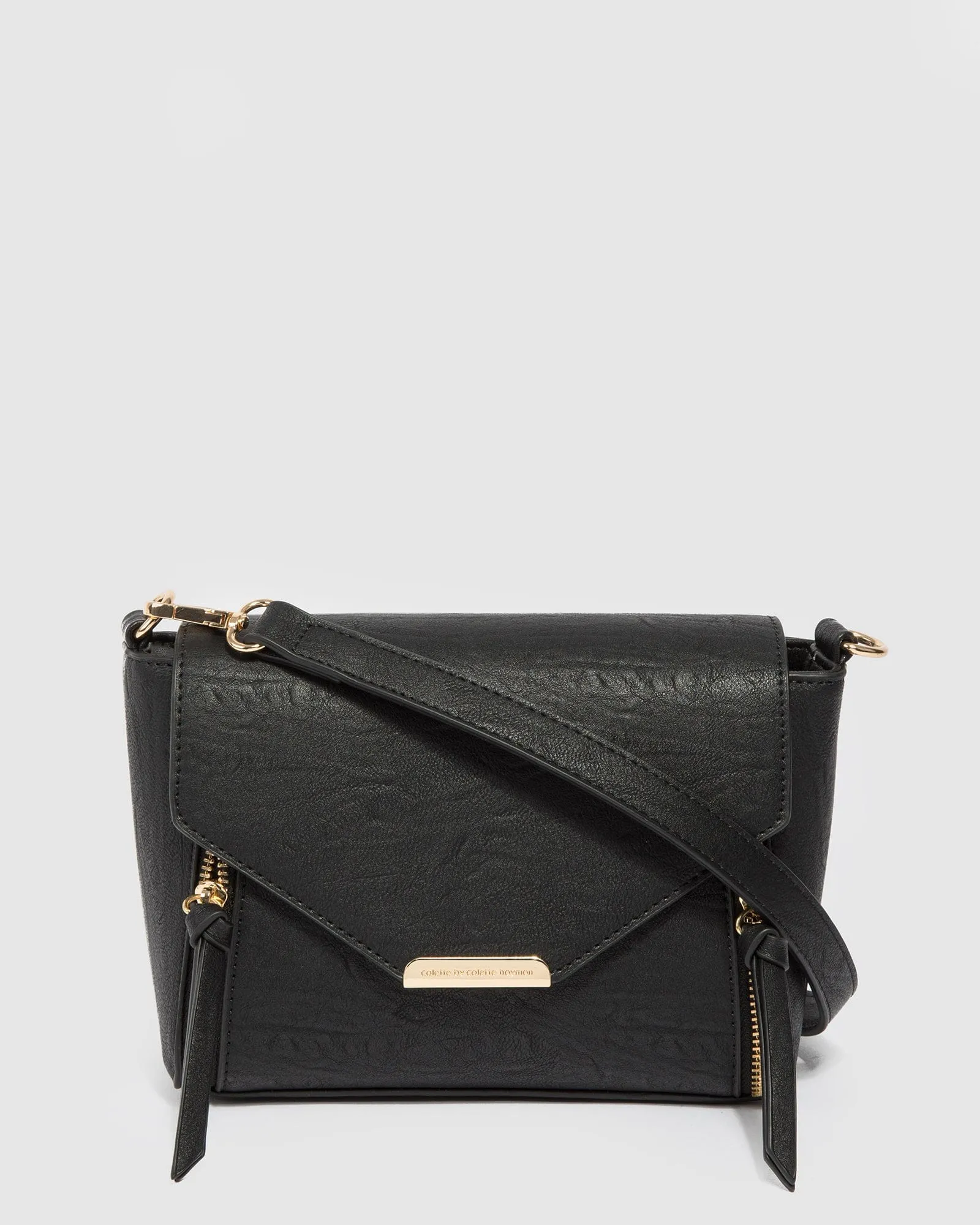 Black Lydia Zip Crossbody Bag