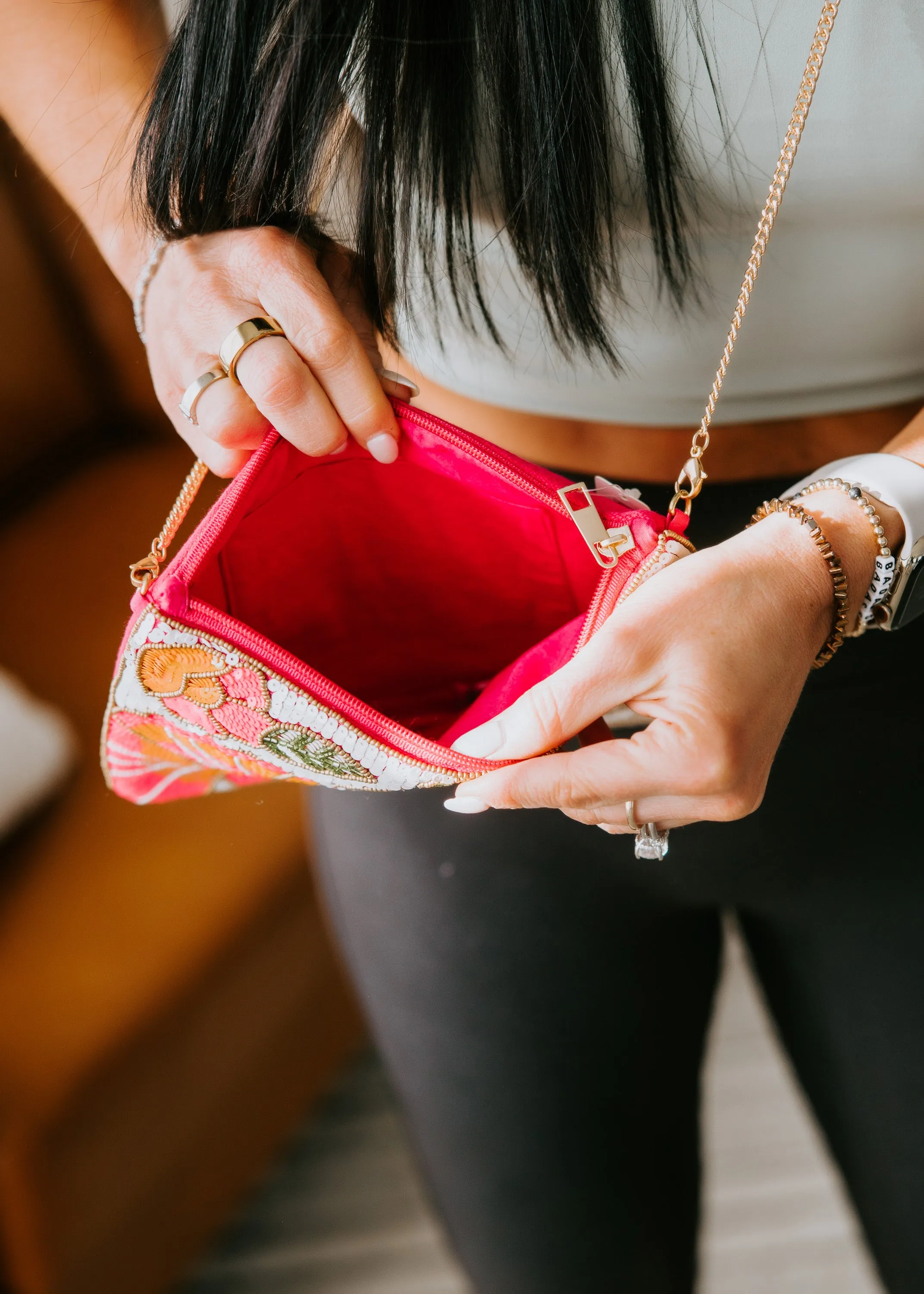 Blooming Beauty Beaded Floral Clutch