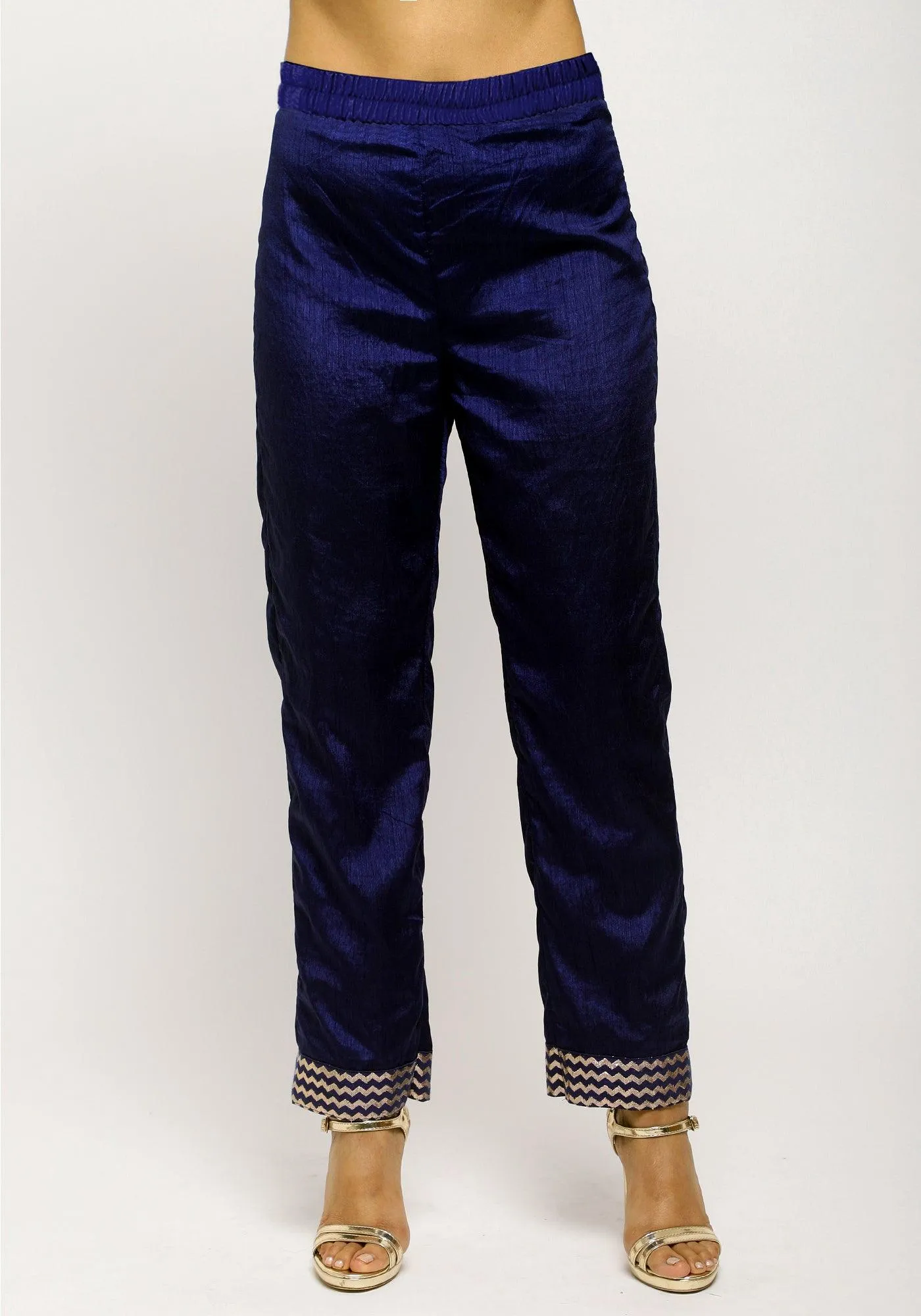 Blue Angrakha Foil Pant