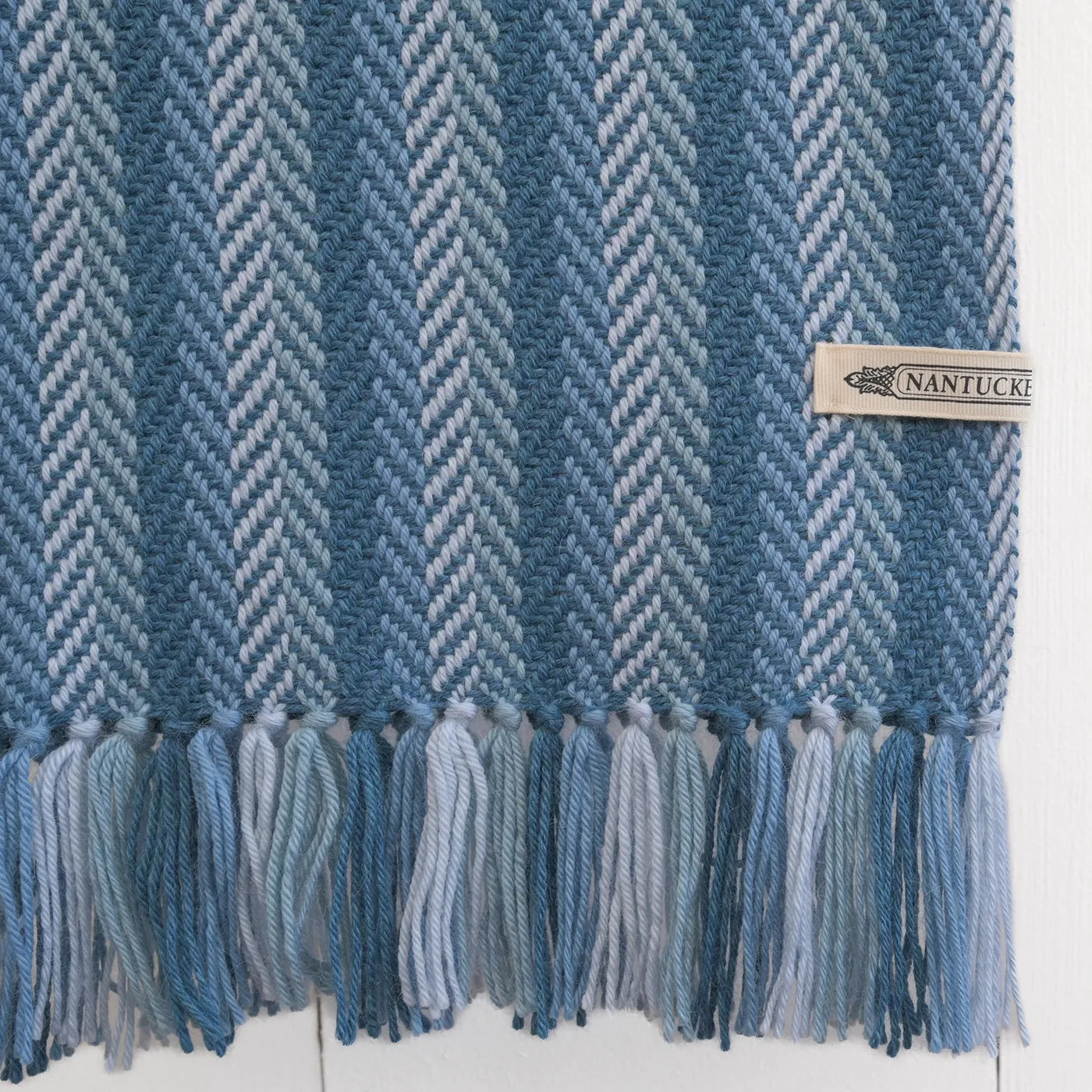 Blue Regimental Stripe Handwoven Alpaca Scarf