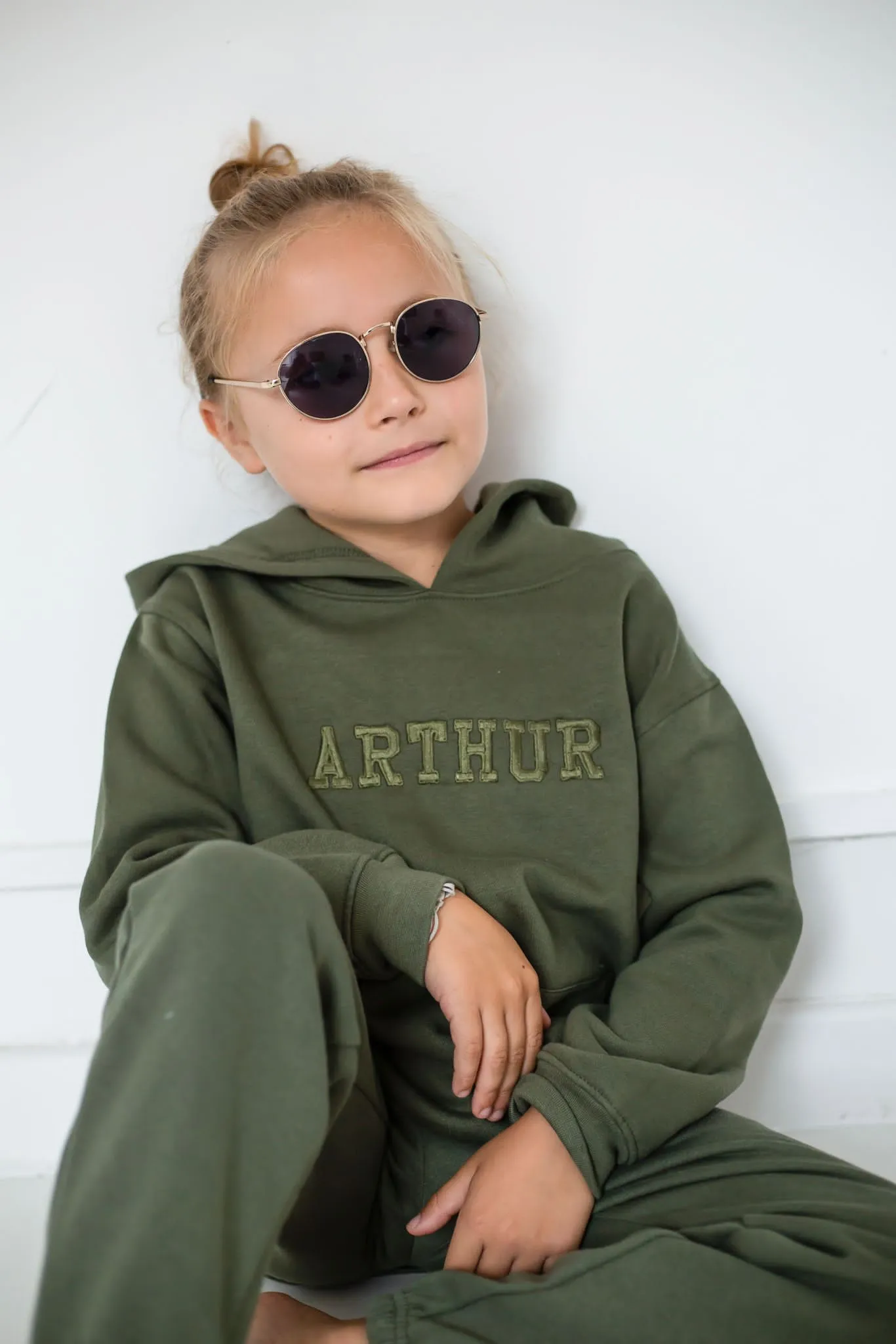 Boys Khaki Hooded Tracksuit