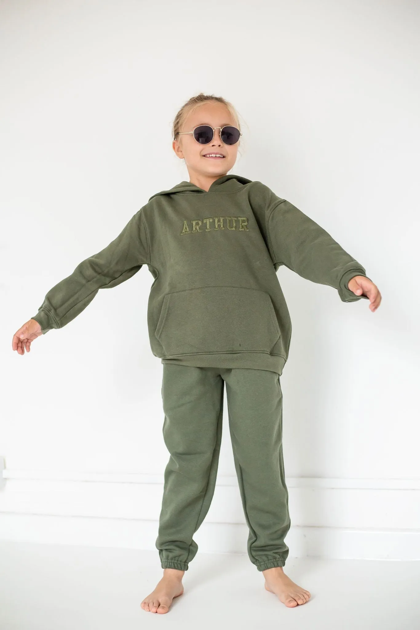 Boys Khaki Hooded Tracksuit