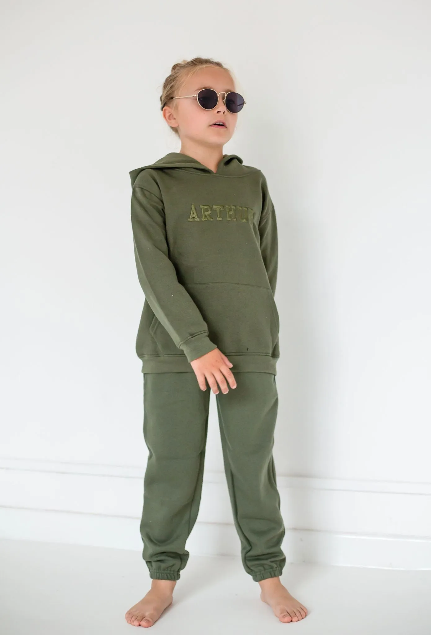 Boys Khaki Hooded Tracksuit