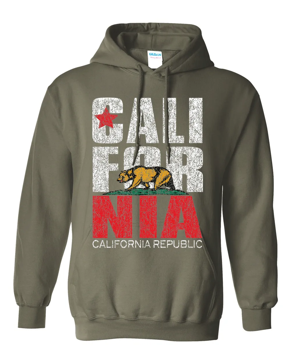 California Flag Retro Bold Text Sweatshirt Hoodie