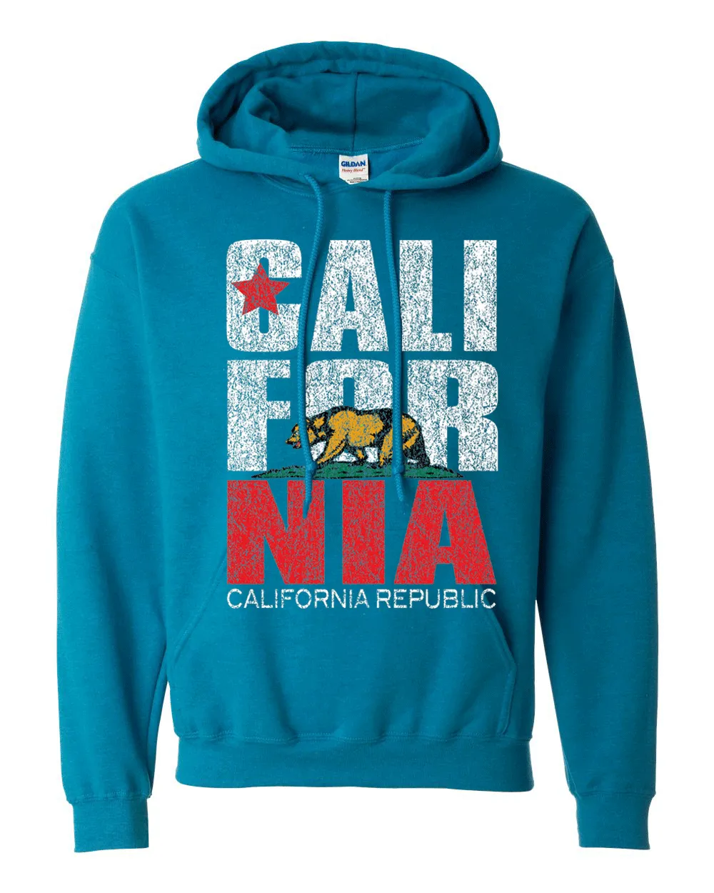 California Flag Retro Bold Text Sweatshirt Hoodie