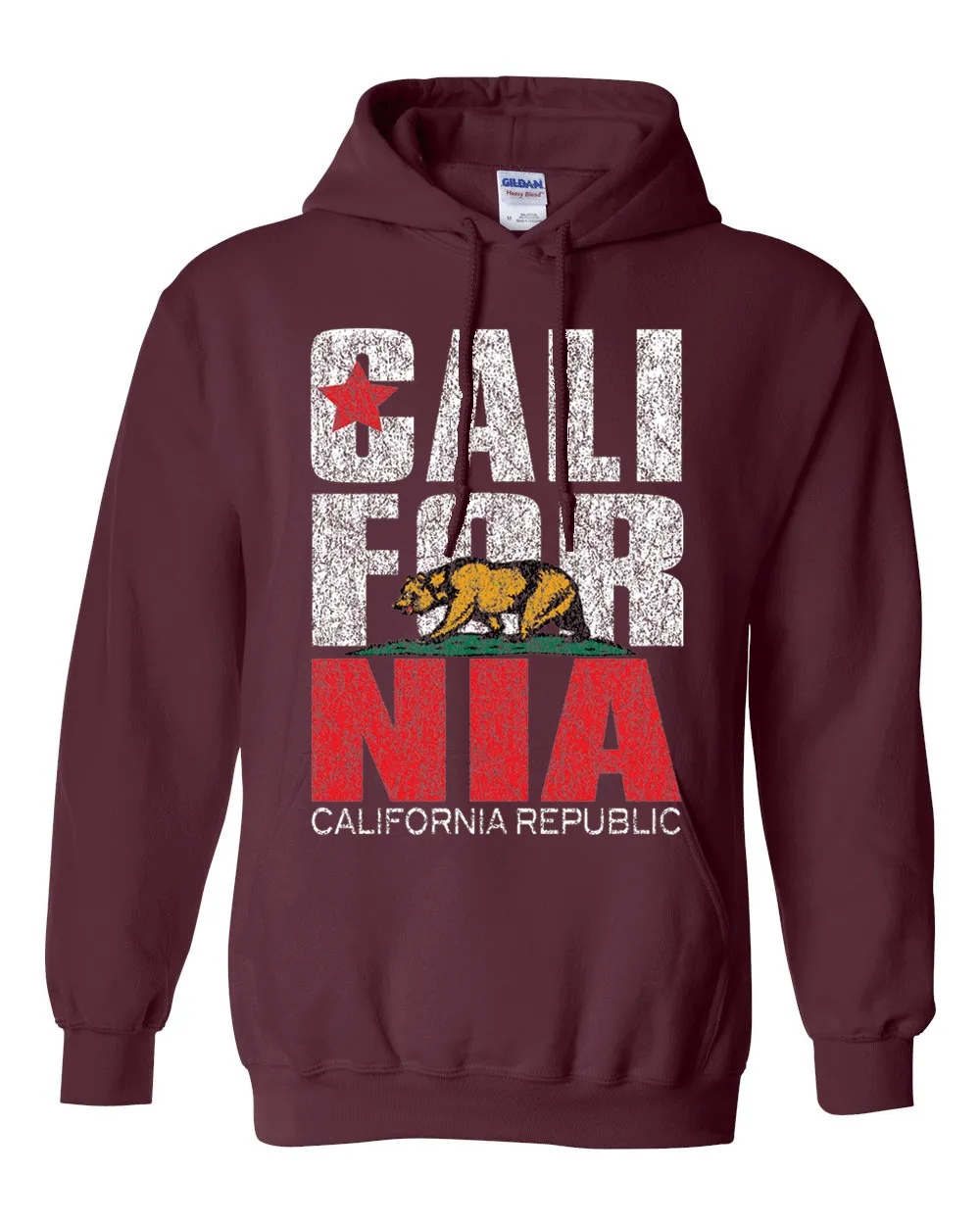 California Flag Retro Bold Text Sweatshirt Hoodie