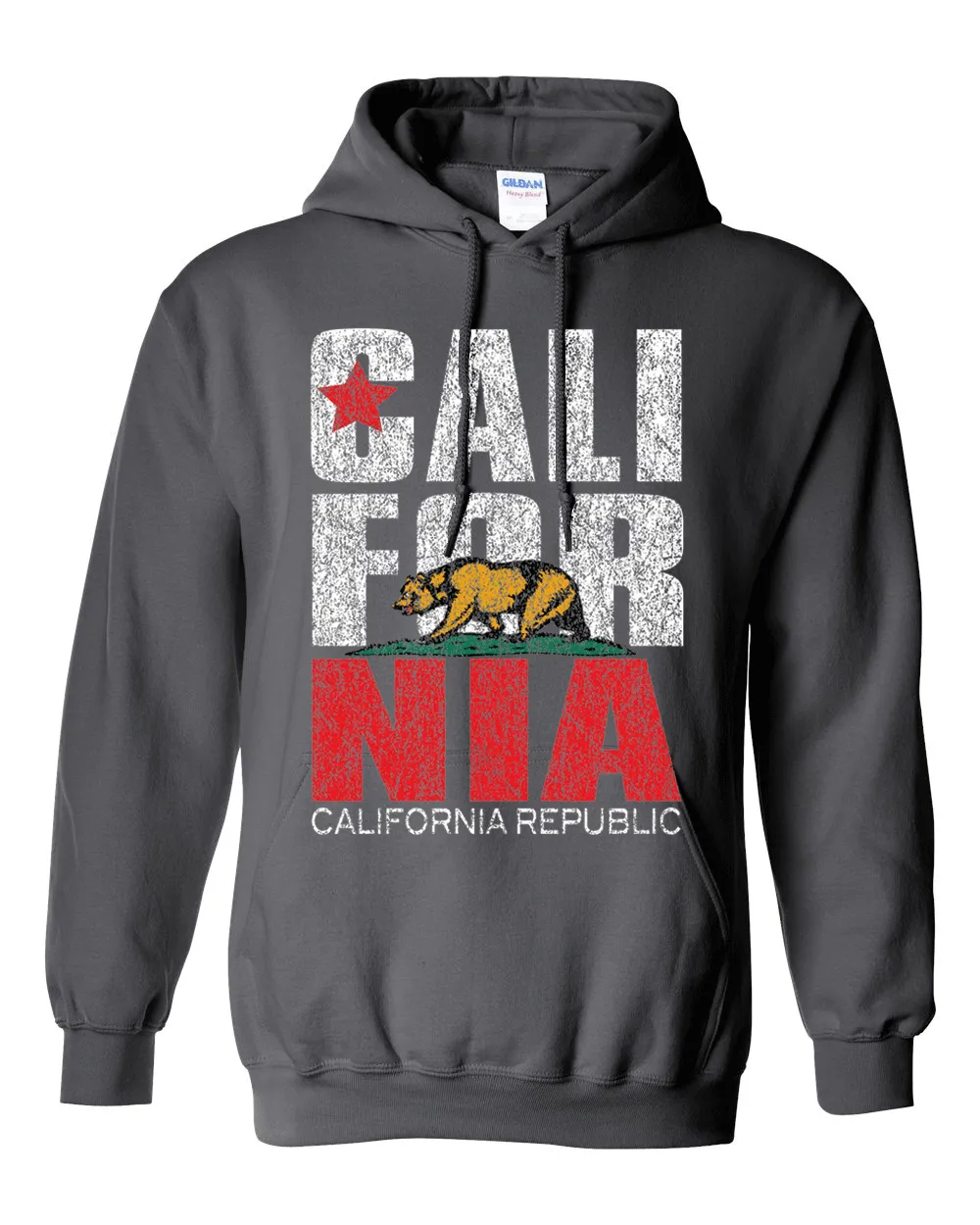 California Flag Retro Bold Text Sweatshirt Hoodie