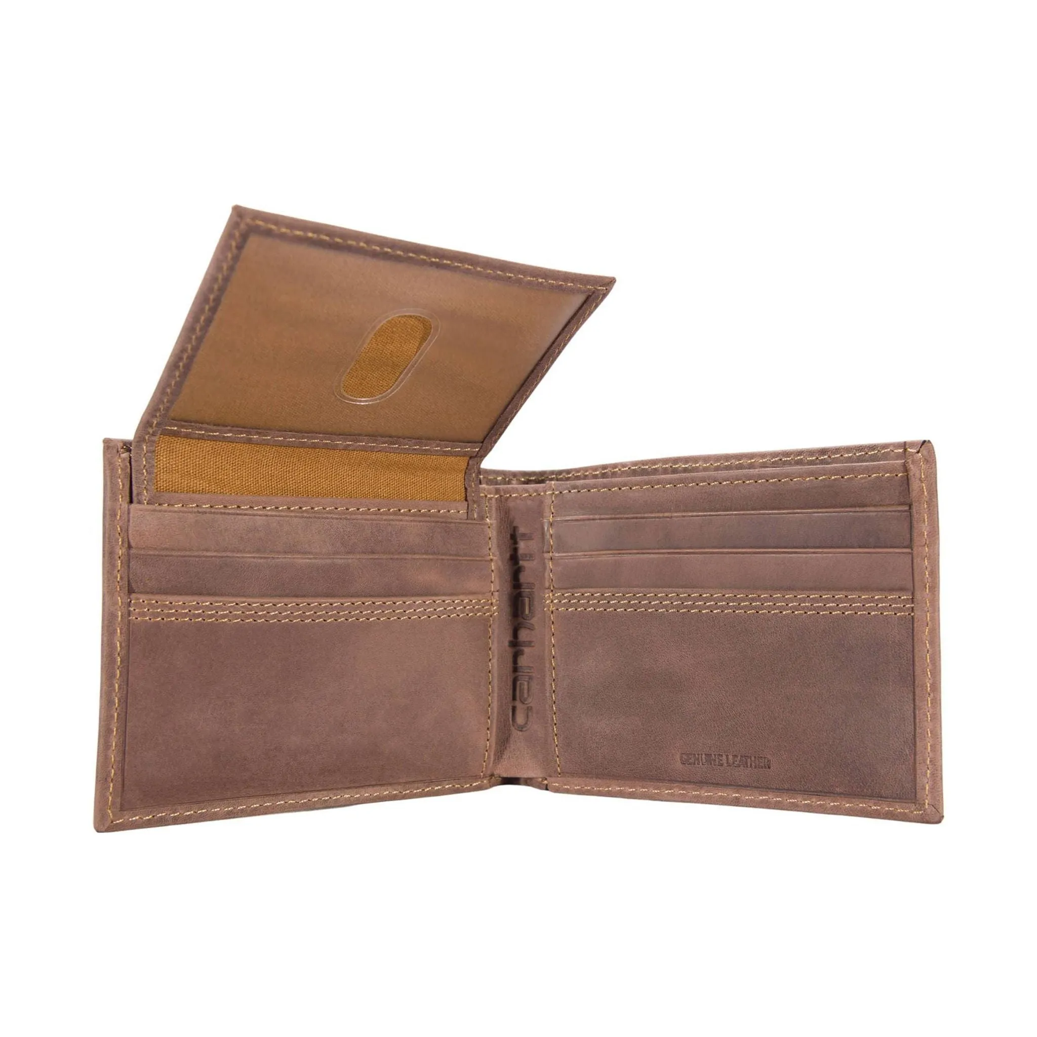 Carhartt Mens Detroit Leather Passcase Wallet - Brown Durable, Stylish Accessory