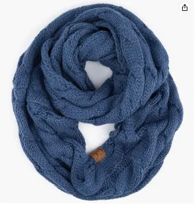 C.C Exclusives Solid Knit Infinity Scarf - Dark Denim