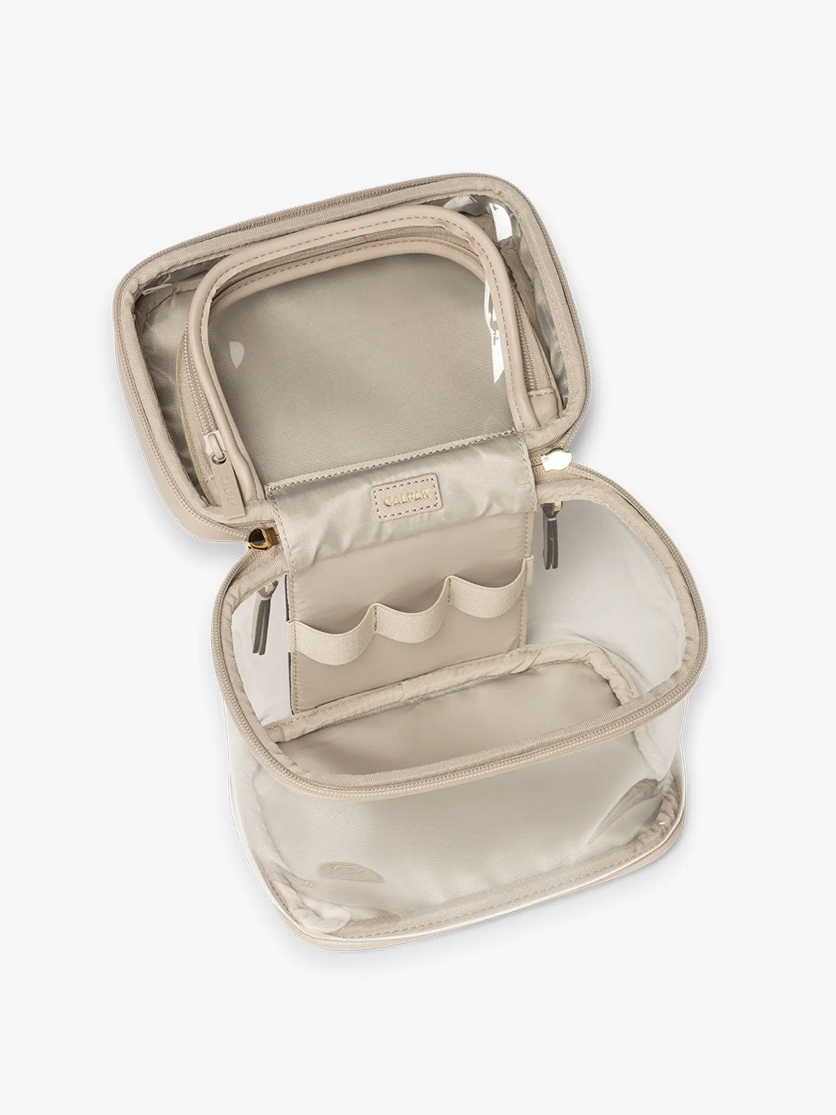 Clear Train Case with Top Compartment