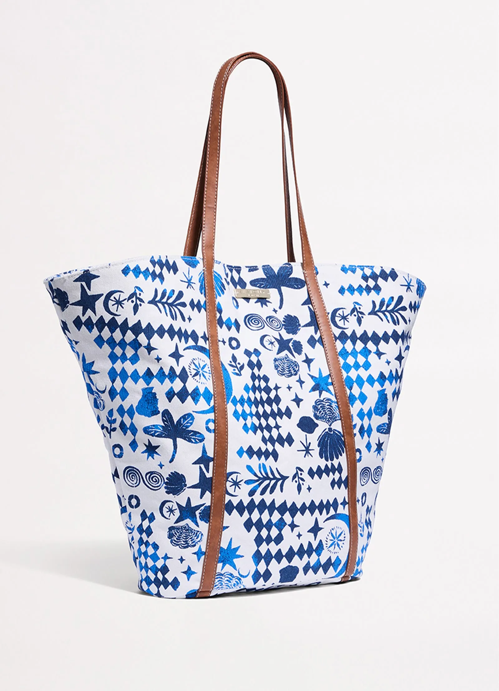 Corfu Fan Tote Bag - Azure