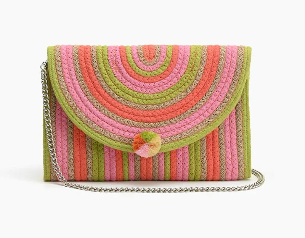 Cotton Stripe Clutch