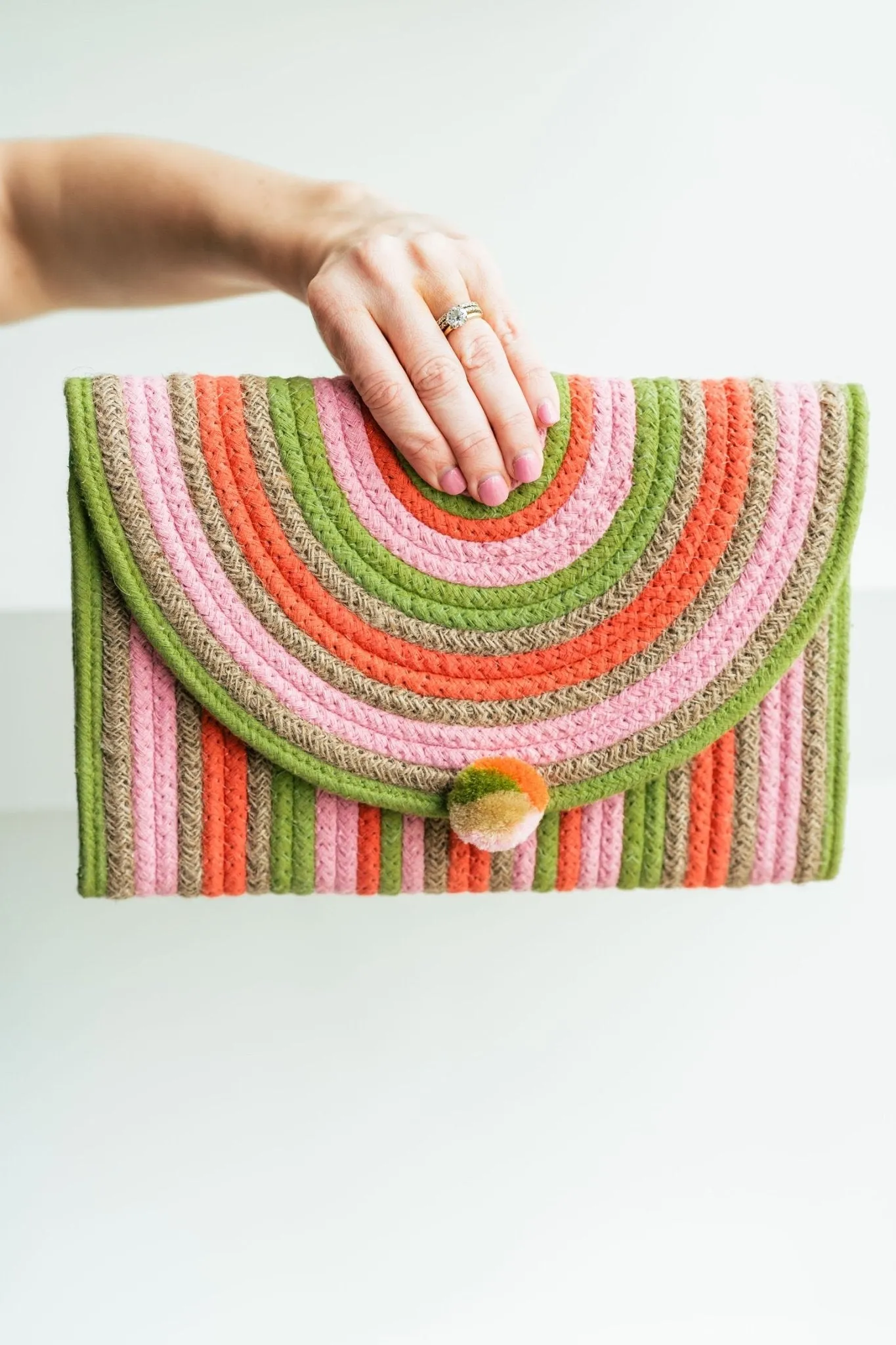 Cotton Stripe Clutch