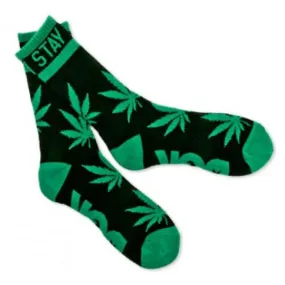 DGK Skateboards Stay Smokin Weed Socks, Black/Green