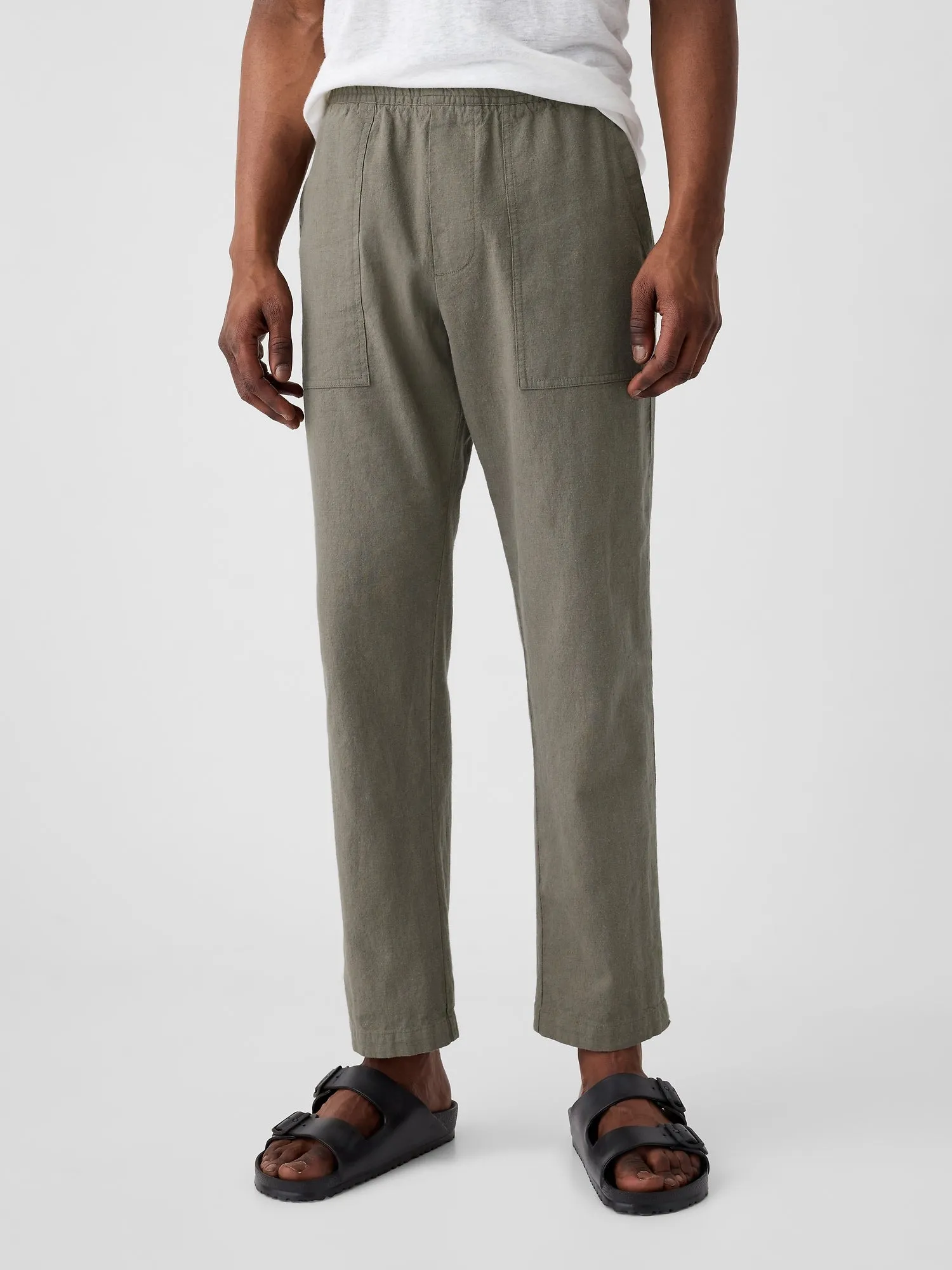 Easy Linen-Blend Utility Pants