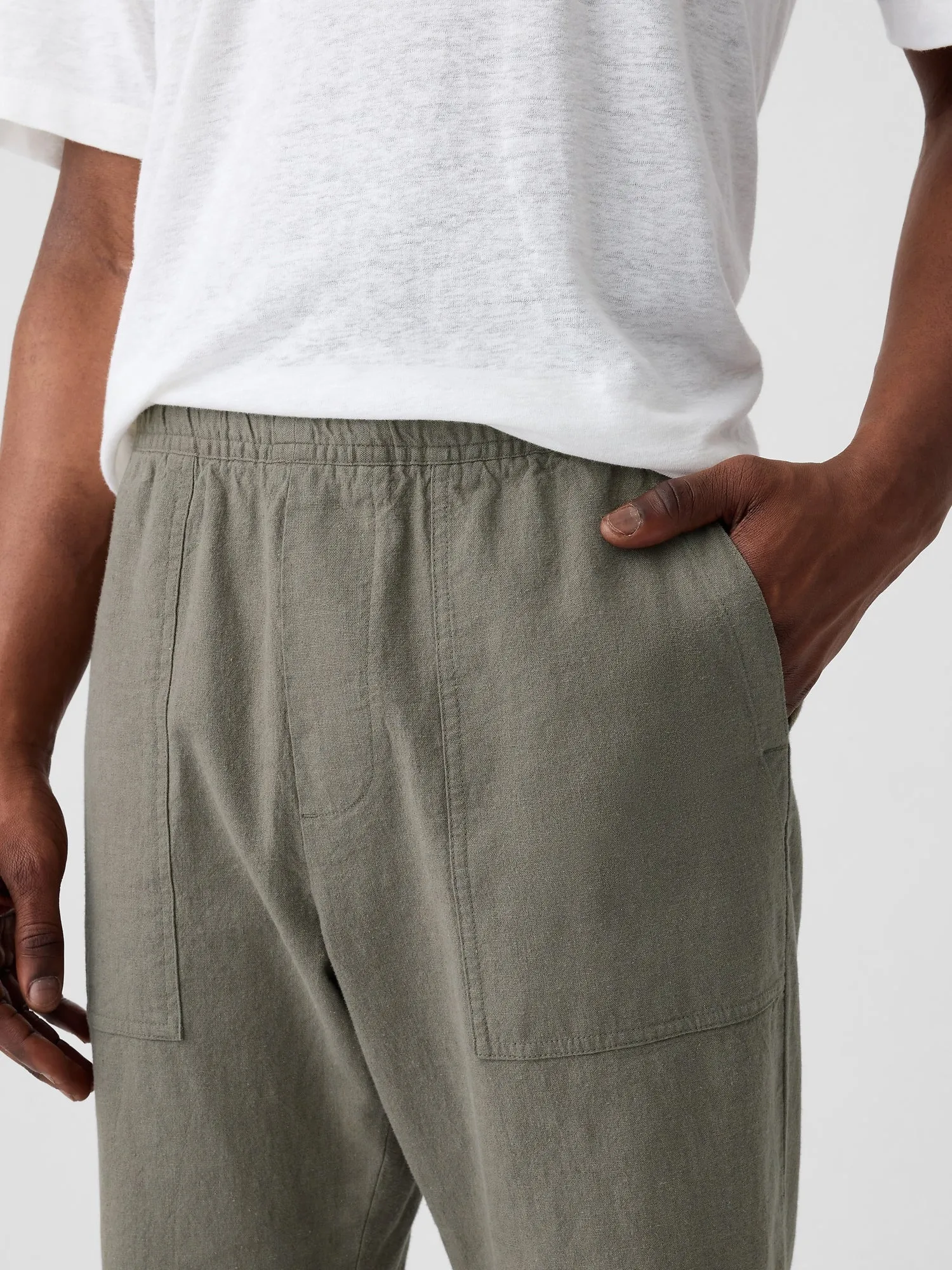 Easy Linen-Blend Utility Pants