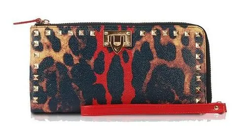 Ely Pebbled Leopard Print Wristlet