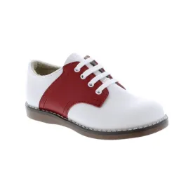 Footmates Saddle Shoe - White with Red