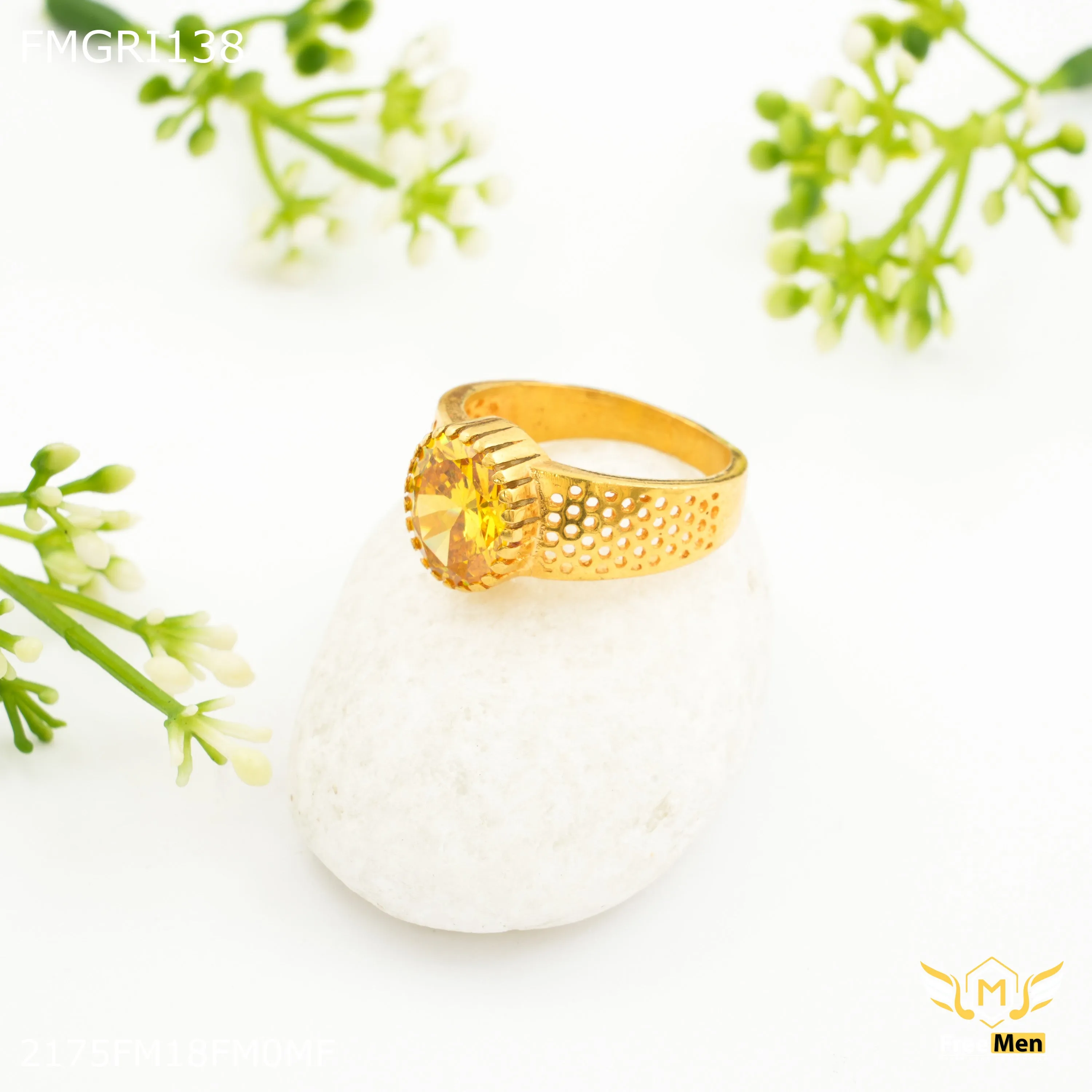 Freeme 1gm Yellow AD Gold plated ring for men - FMGRI138