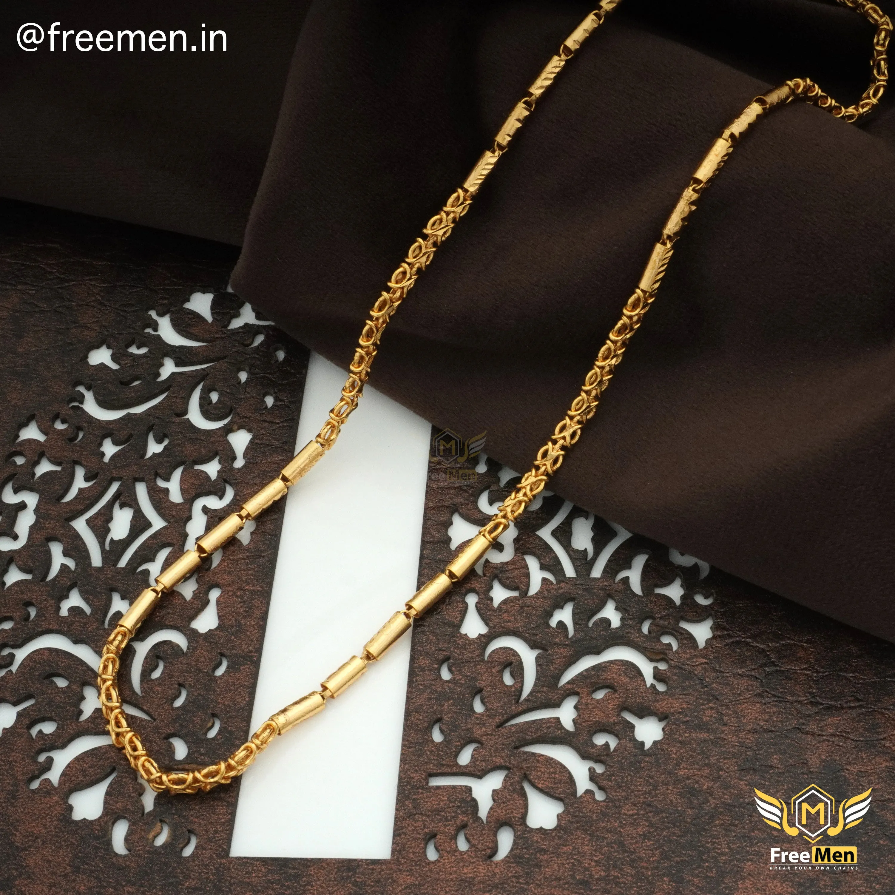 Freemen 5 Pipe Nice Golden Chain for Men- FMC13