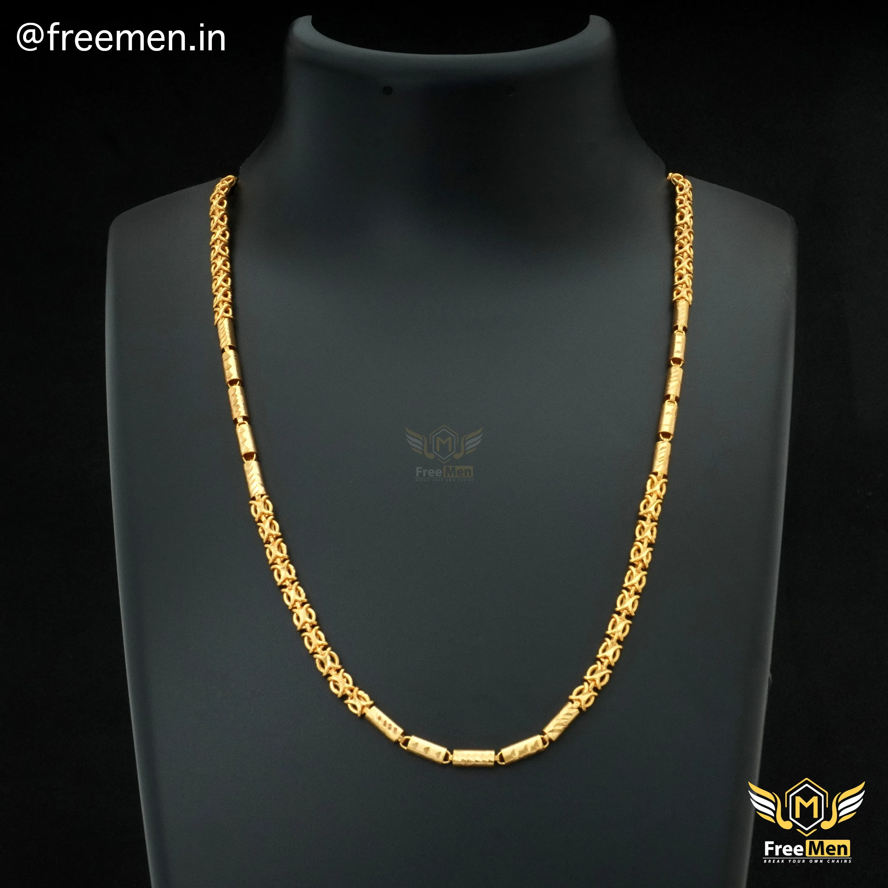 Freemen 5 Pipe Nice Golden Chain for Men- FMC13