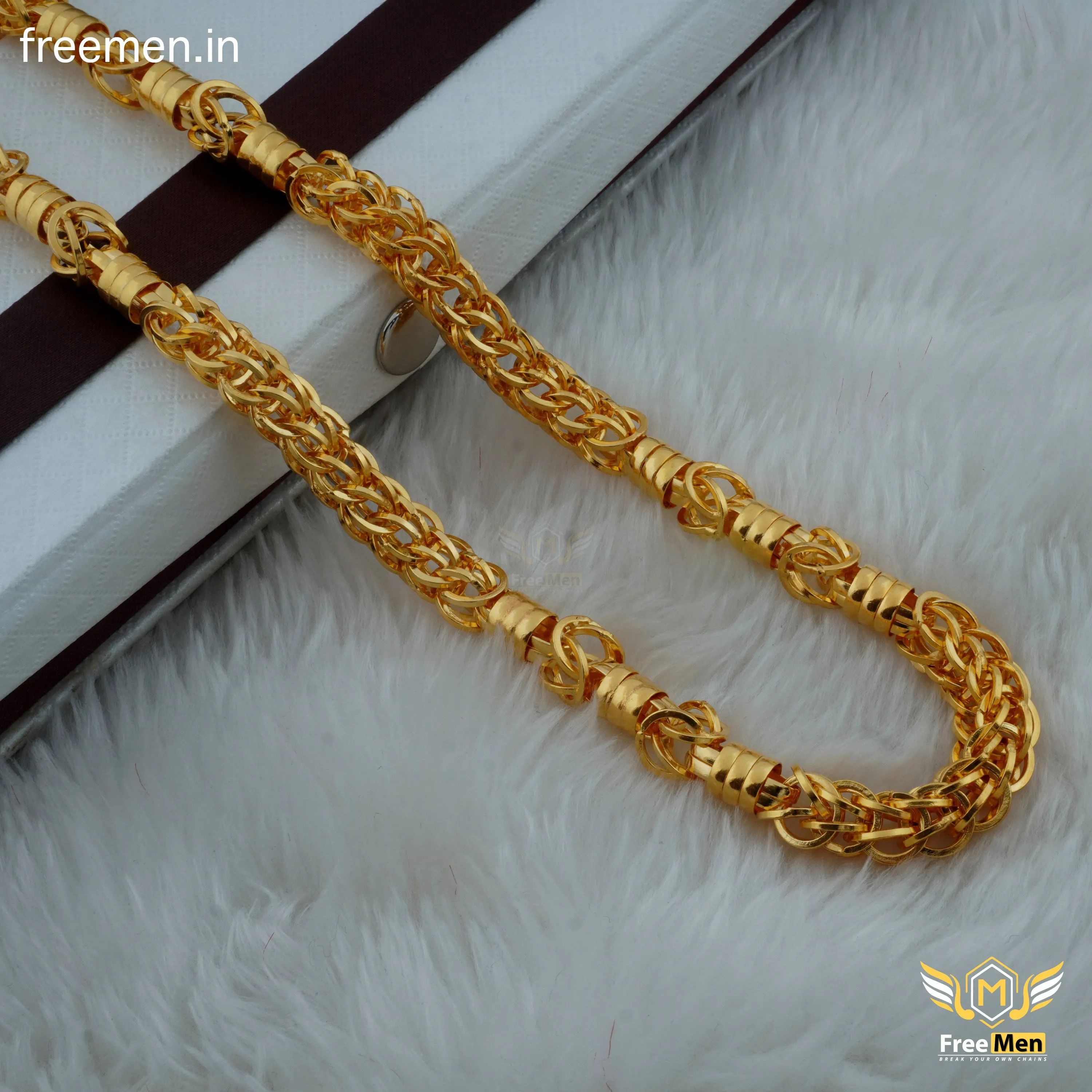 Freemen Bahubali Gold Plated heavy chain for men - FM086