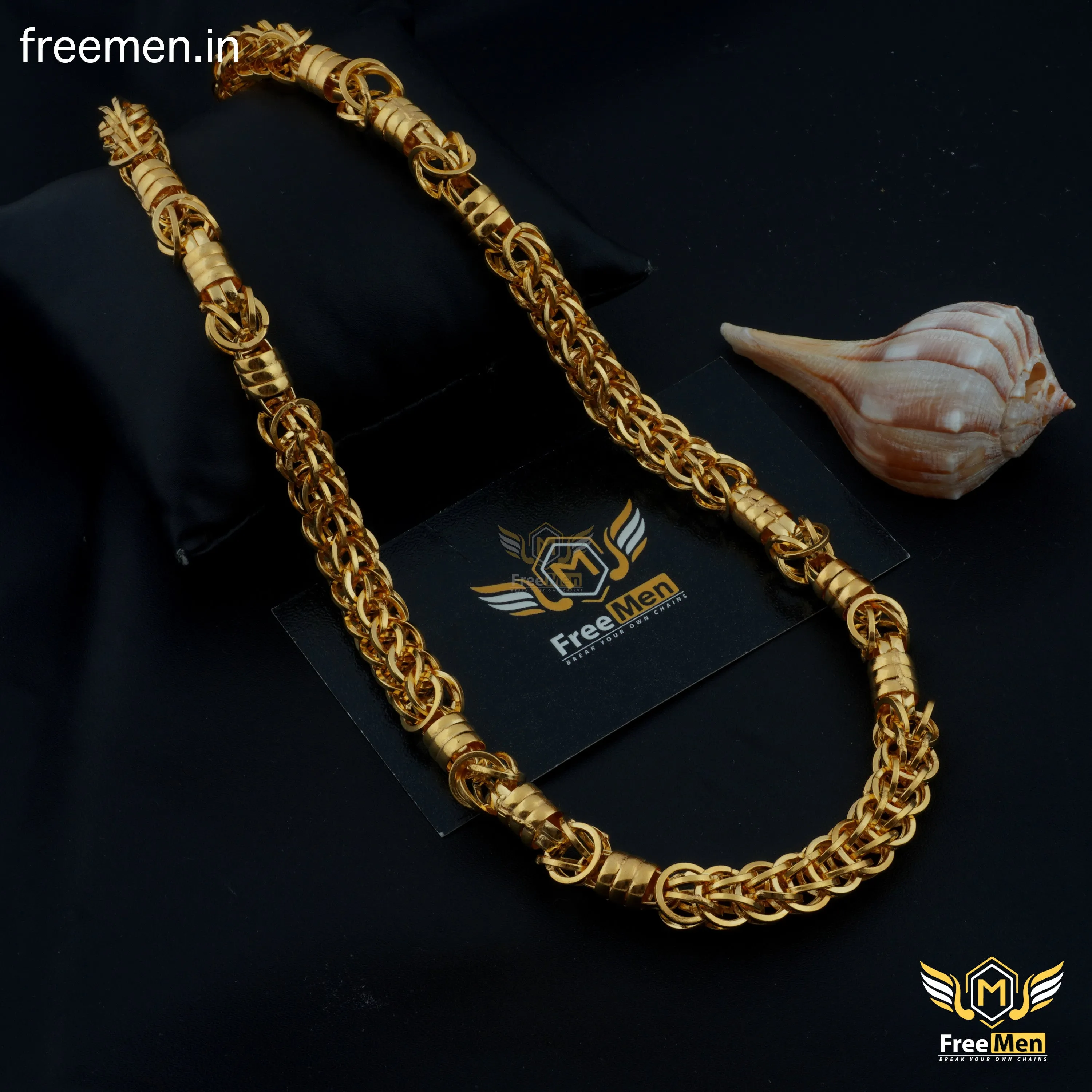 Freemen Bahubali Gold Plated heavy chain for men - FM086