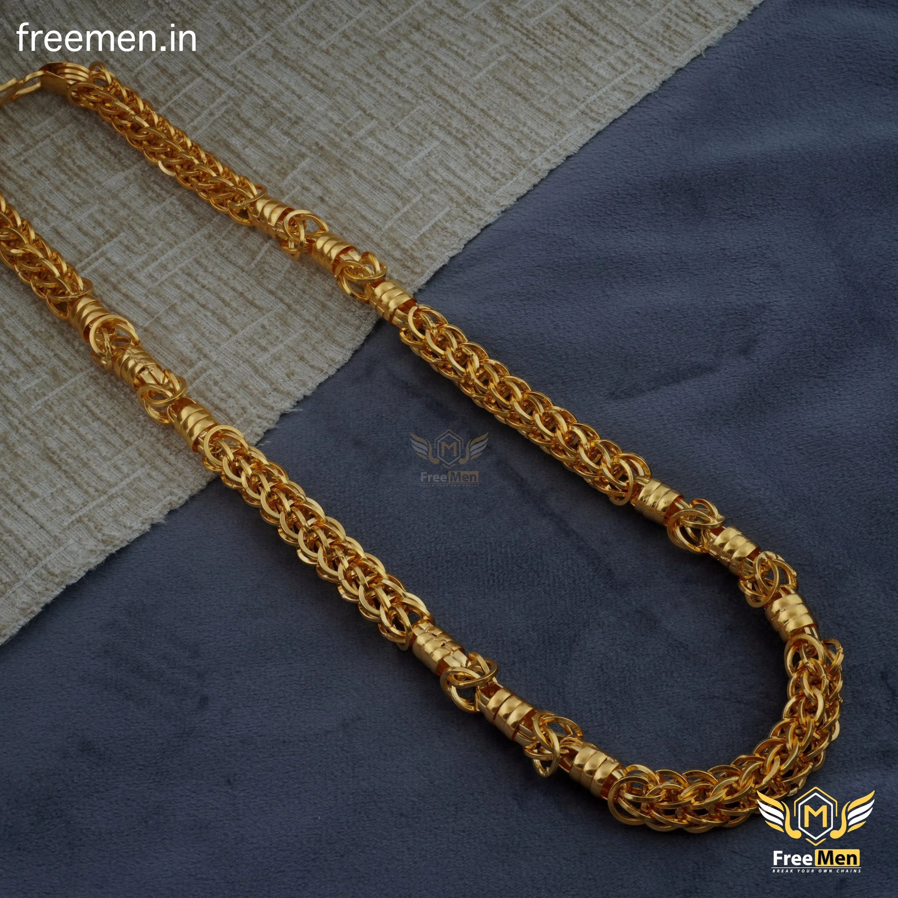 Freemen Bahubali Gold Plated heavy chain for men - FM086