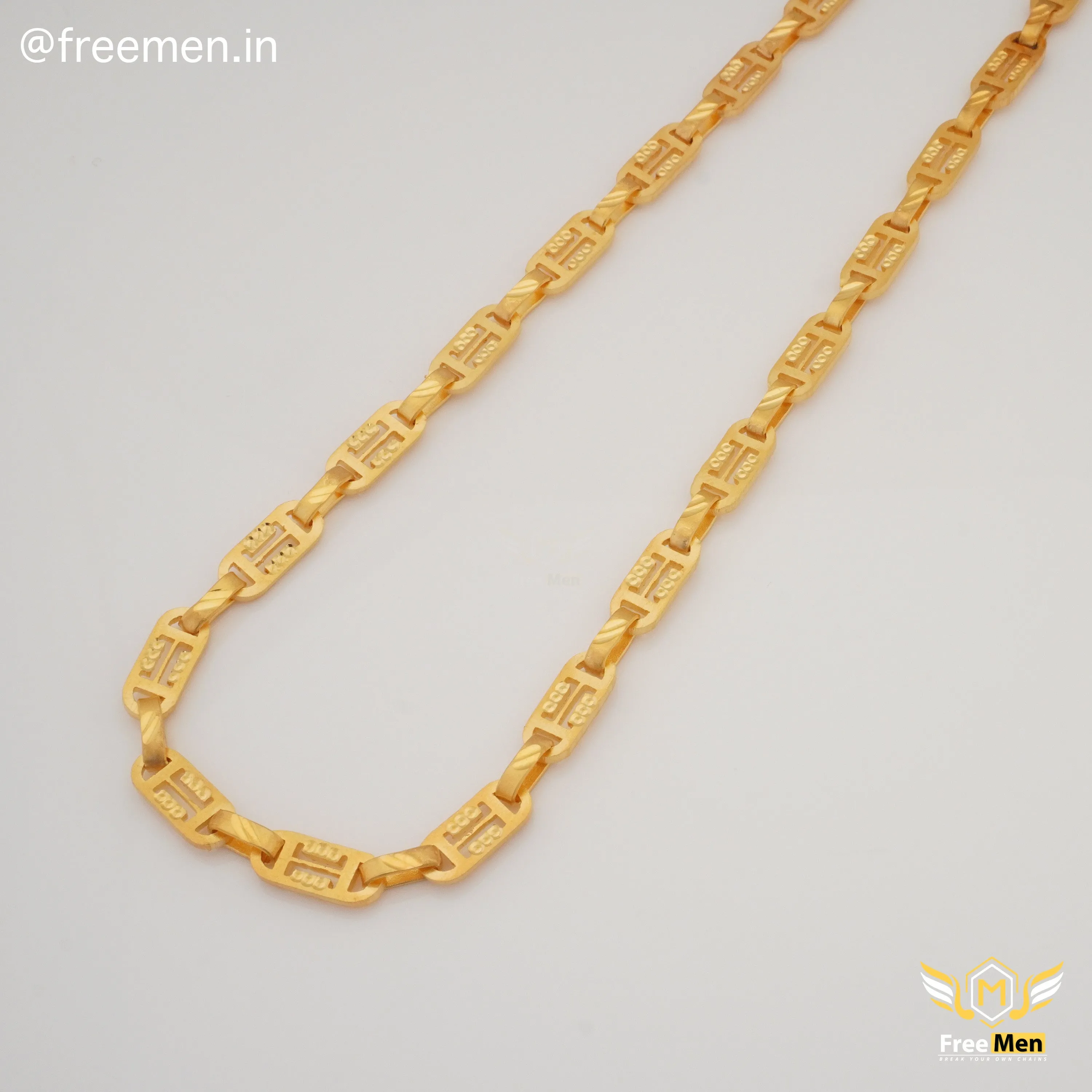 Freemen Crave Laser Nawabi Gold Plated Chain - FMGC26