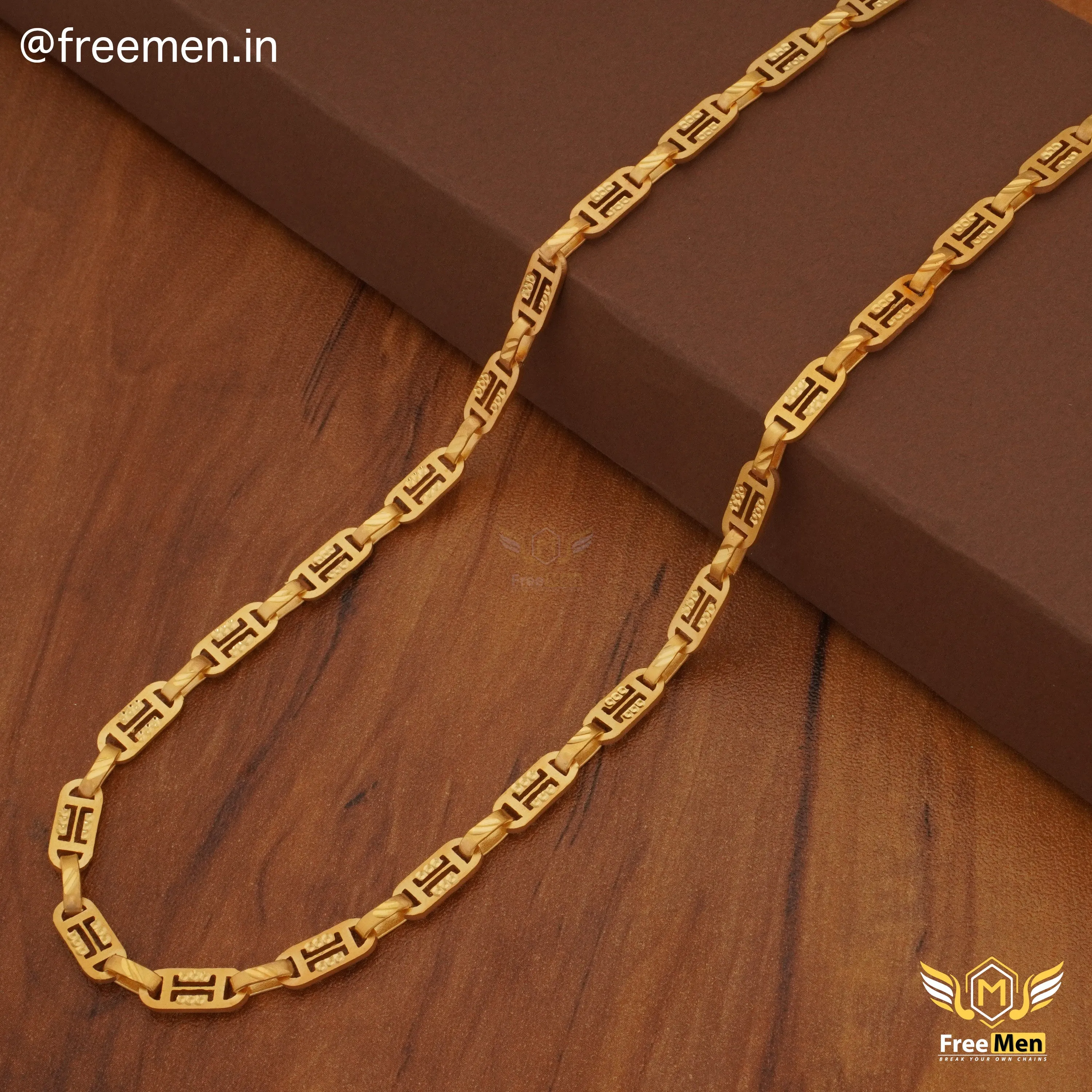 Freemen Crave Laser Nawabi Gold Plated Chain - FMGC26