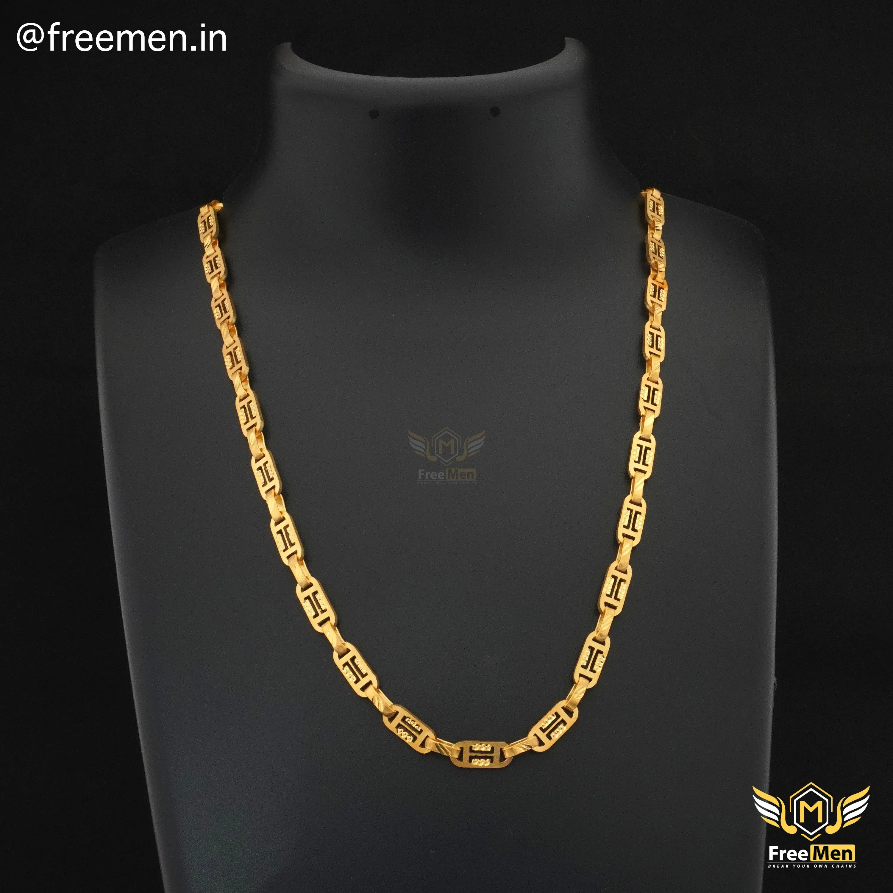 Freemen Crave Laser Nawabi Gold Plated Chain - FMGC26