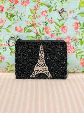 Elegant Eiffel Tower Beaded Coin Purse by Glamfox