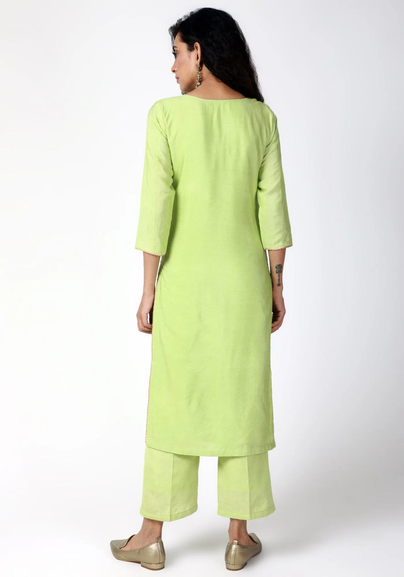 Green Gota Kurta-Pant-Dupatta