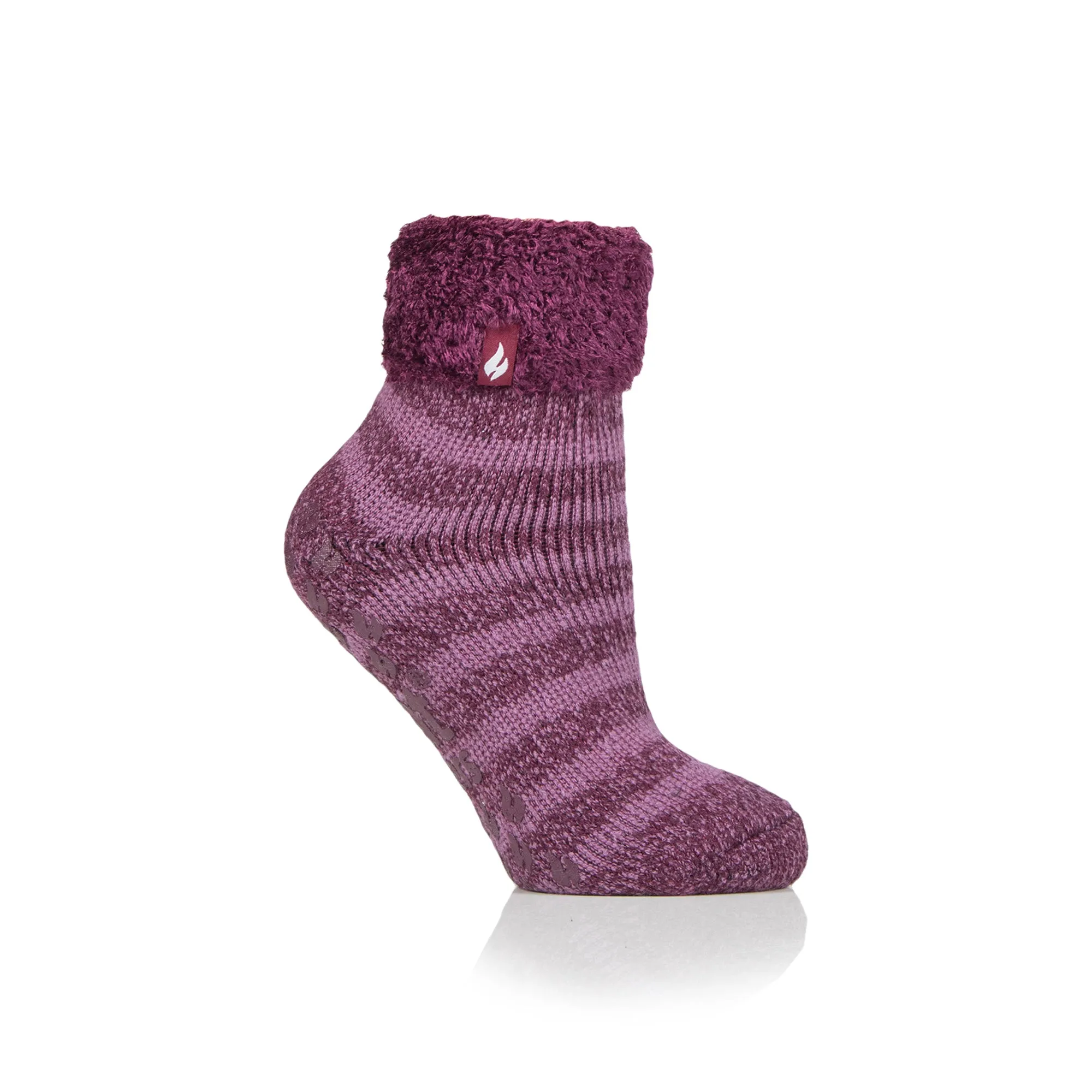 Ladies Original Aukland Lounge Socks with Turnover Top - Rose Mauve