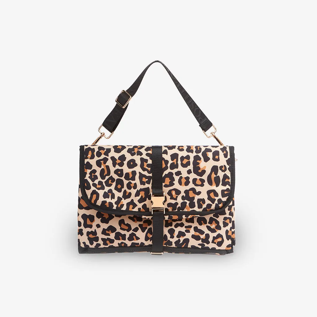 Lana Leopard Tan Travel Changing Pad